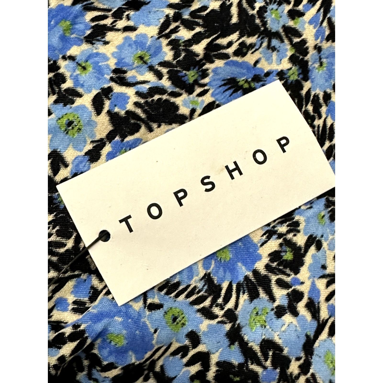 Topshop Topshop Women's Blue Grunge Floral Satin Romper 10 NWT Size 32" / US 10 / IT 46 - 8 Thumbnail