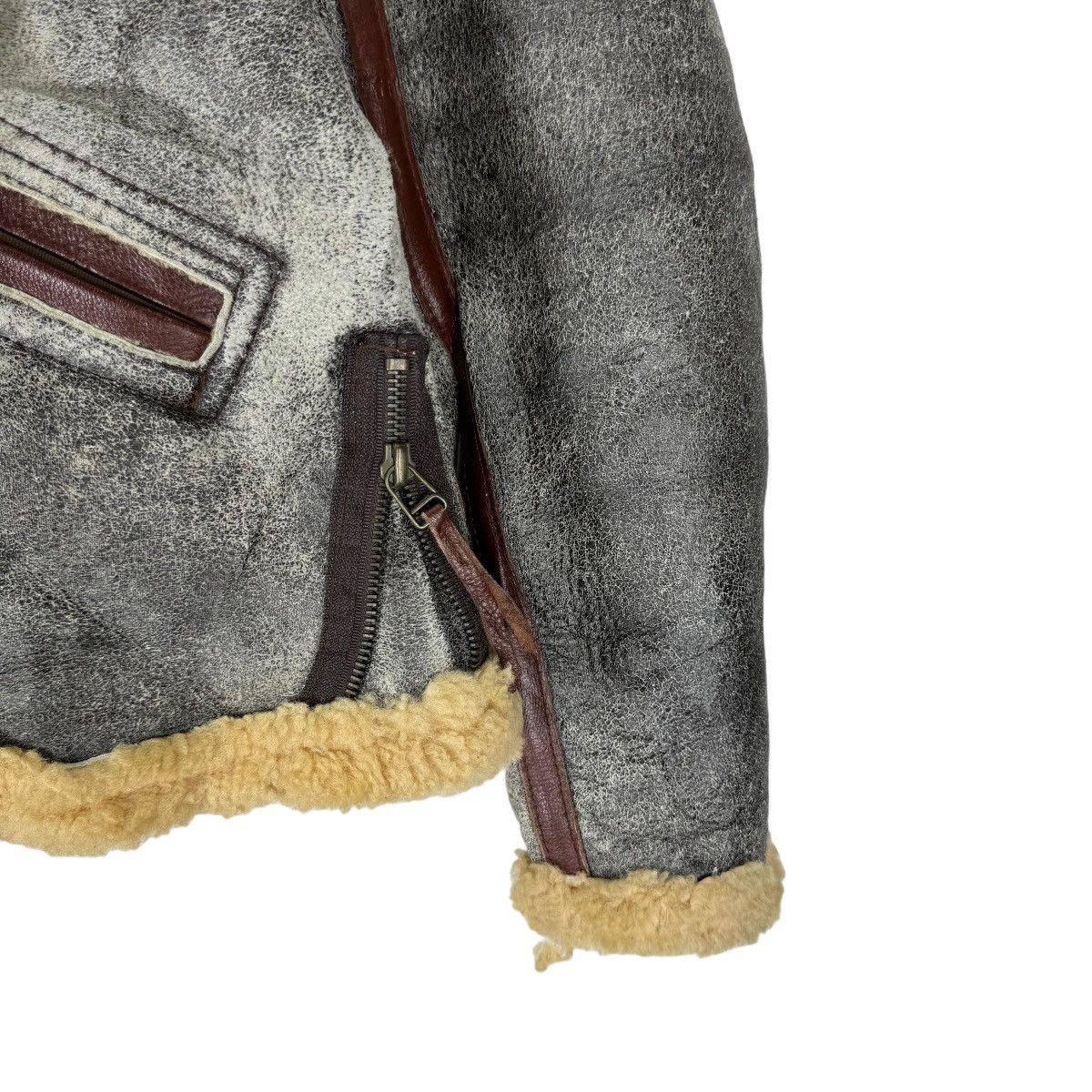 Harley Davidson ☀️HARLEY DAVIDSON B3 SHEEPSKIN BIKERS LEATHER JACKET Size US L / EU 52-54 / 3 - 9 Thumbnail