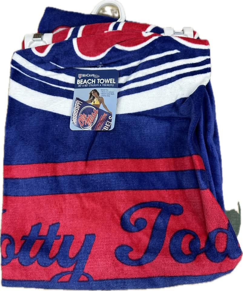 Designer Ole Miss Mississippi University Beach Towel Size ONE SIZE - 1 Thumbnail