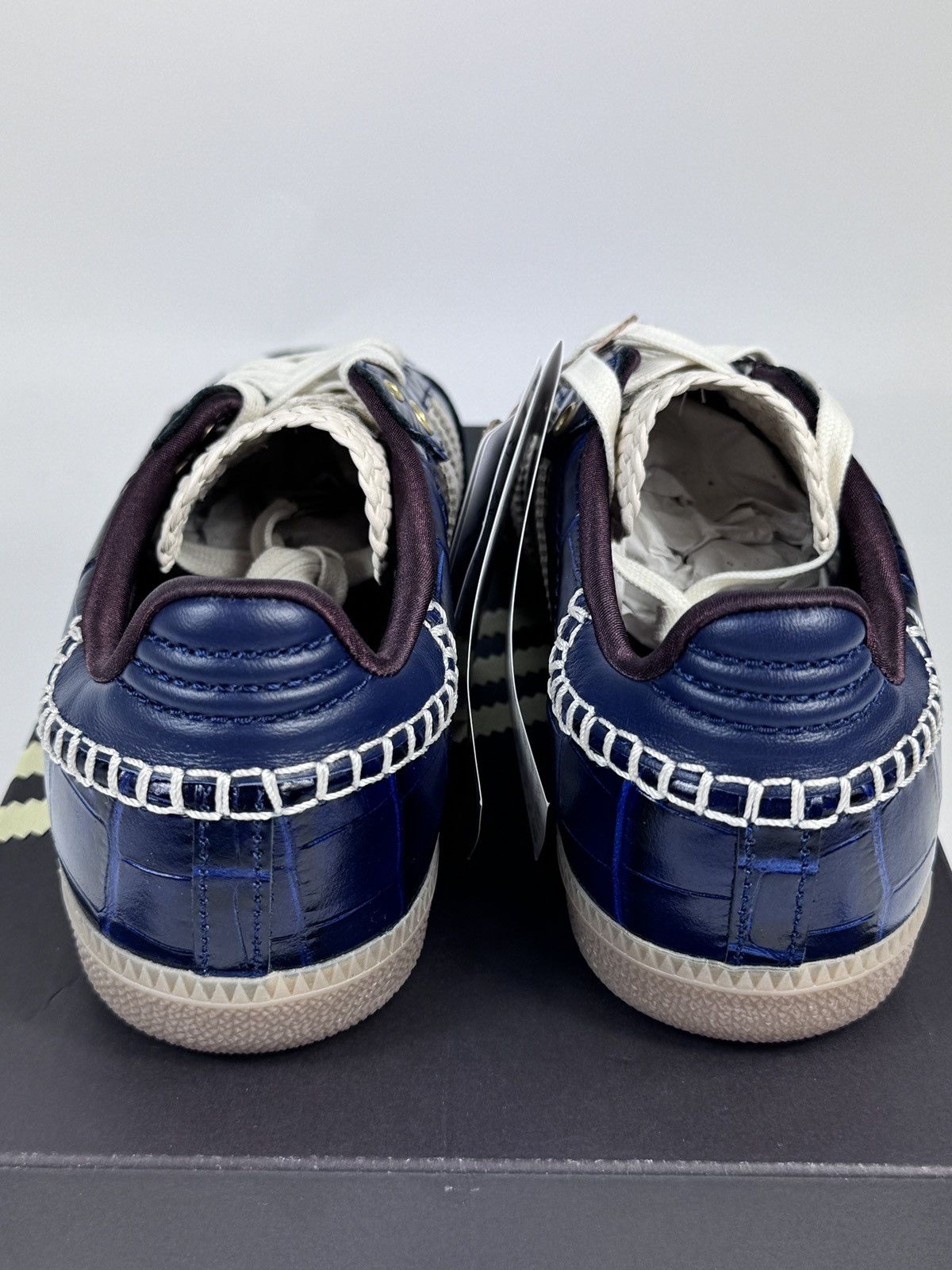 Adidas × Wales Bonner ADIDAS SAMBA NAVY CROC SNEAKERS Size US 4.5 / IT 34.5 - 4 Thumbnail