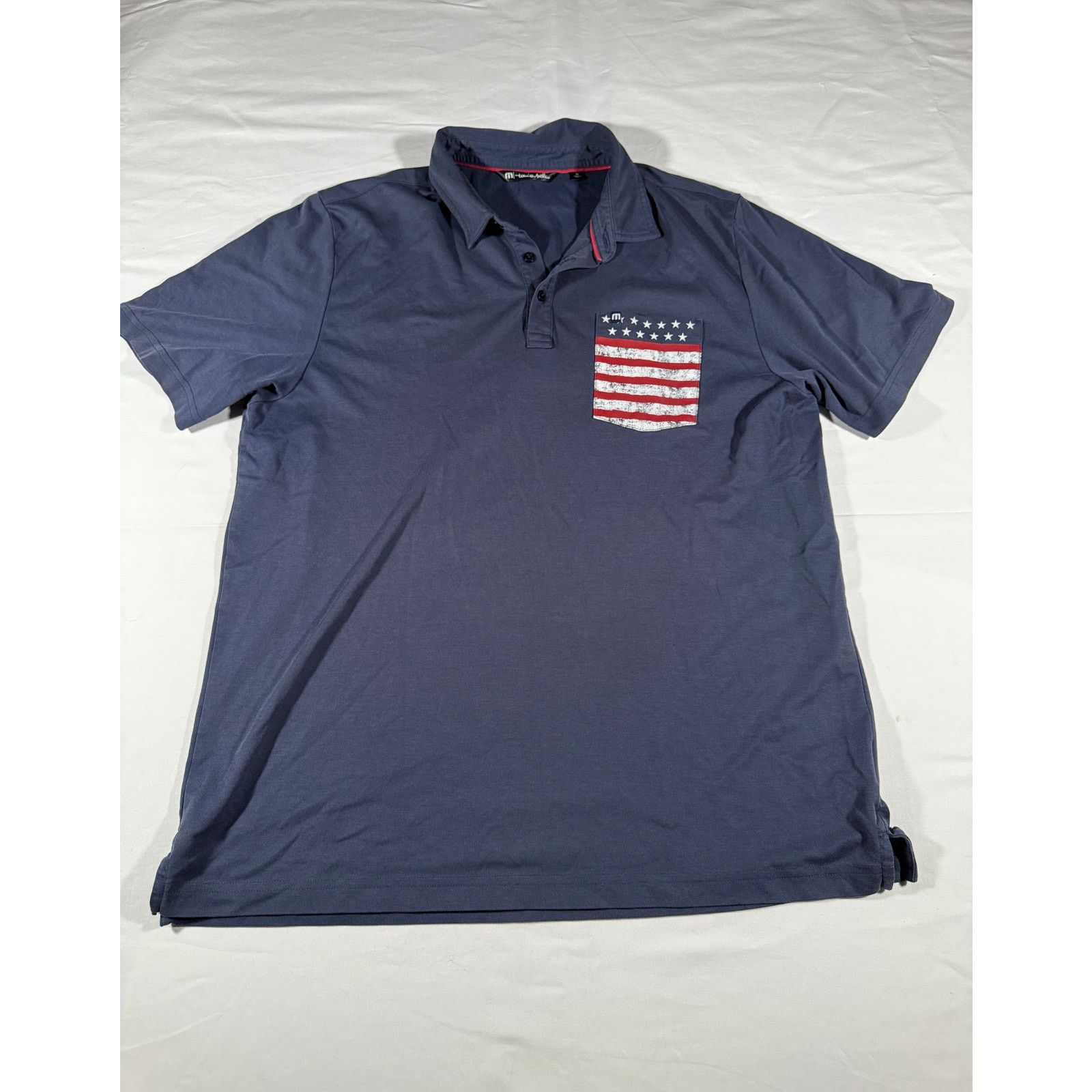 TravisMathew TravisMathew Polo XL Navy Blue American Flag Pocket Golf Size US XL / EU 56 / 4 - 1 Thumbnail