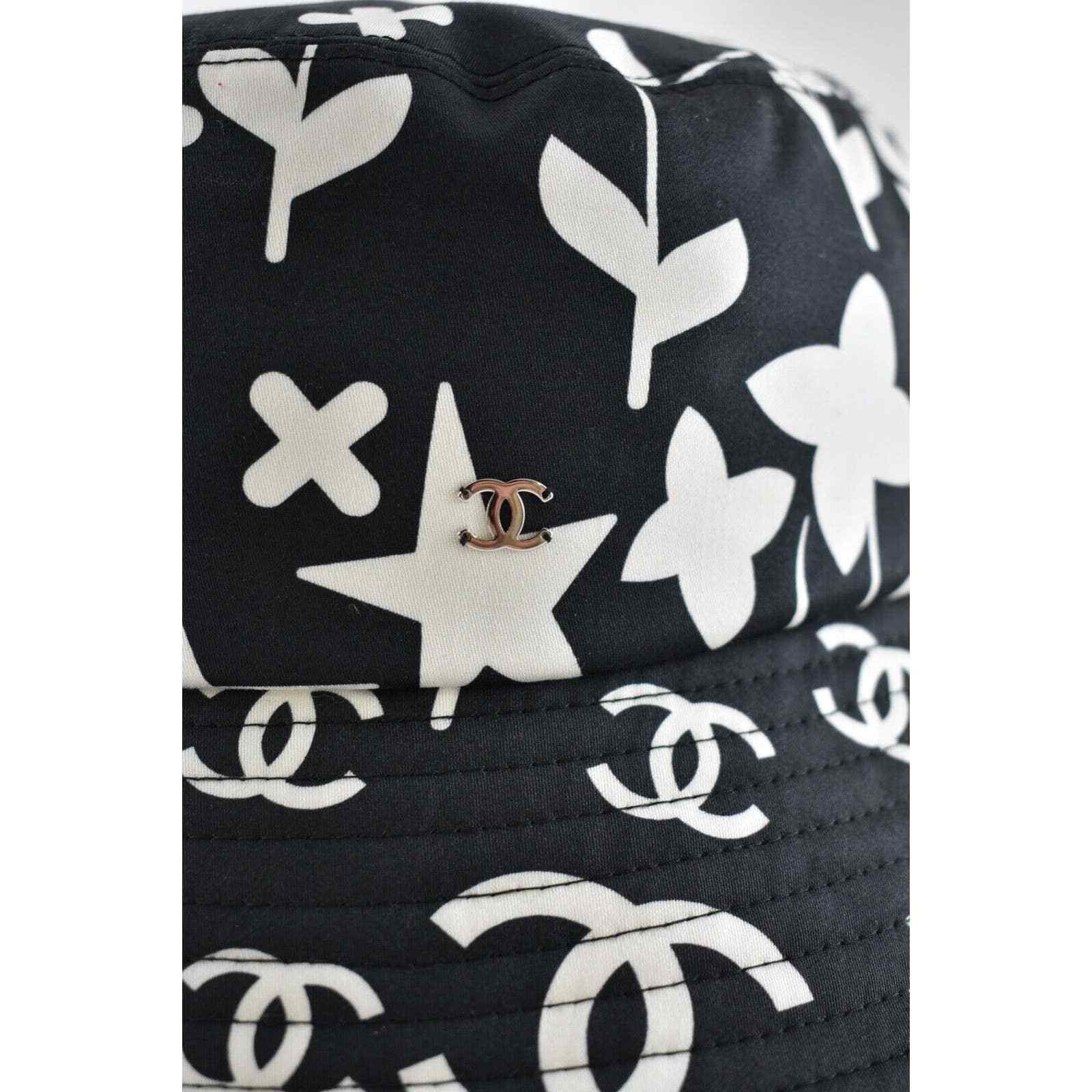 Chanel Chanel Graffiti CC Silver Logo Sun Cloche Bucket Hat L Large Size ONE SIZE - 4 Thumbnail