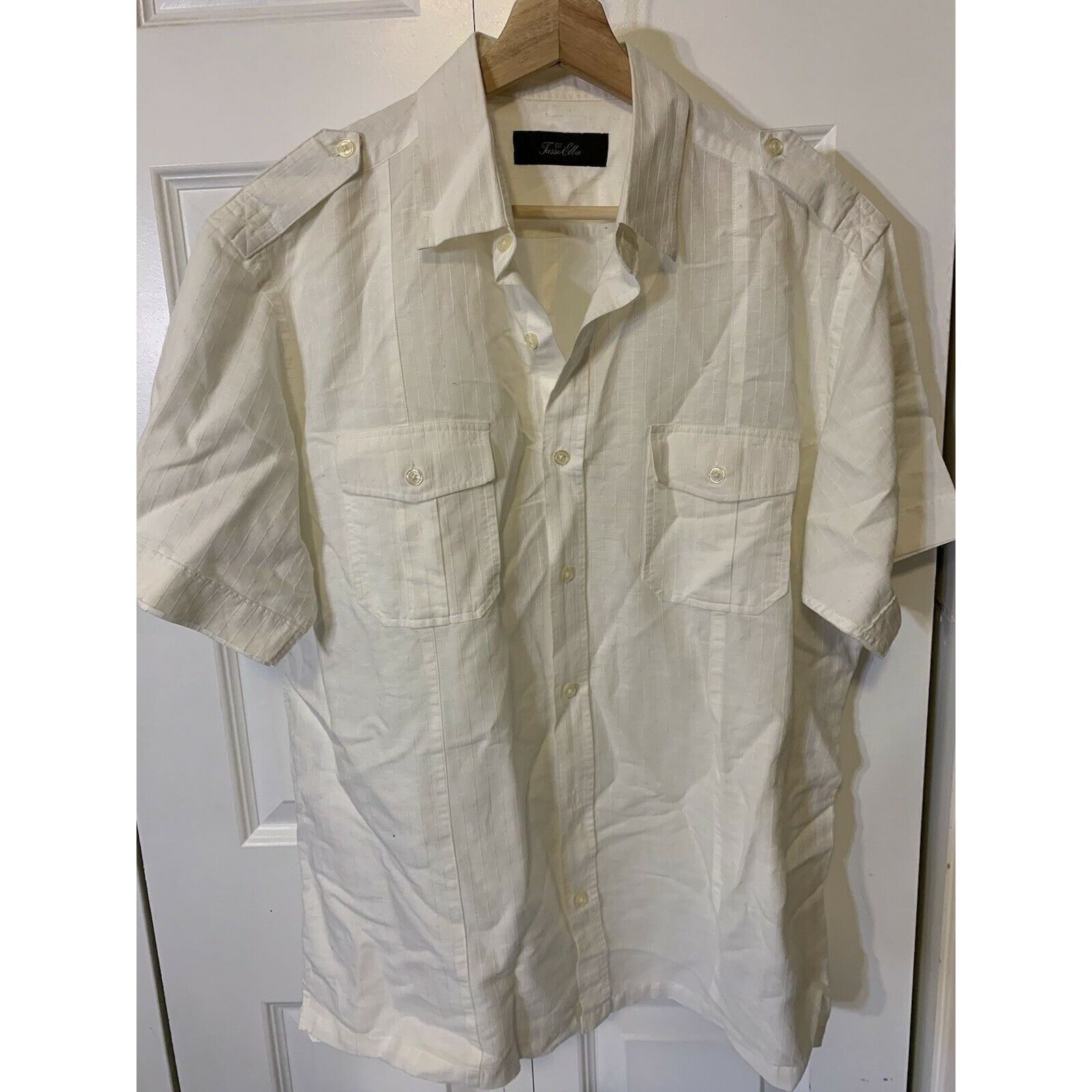 Tasso Elba TASSO ELBA Men’s Sz XL BUTTON DOWN SHORT SLEEVE SHIRT WHITE Size US XL / EU 56 / 4 - 6 Thumbnail