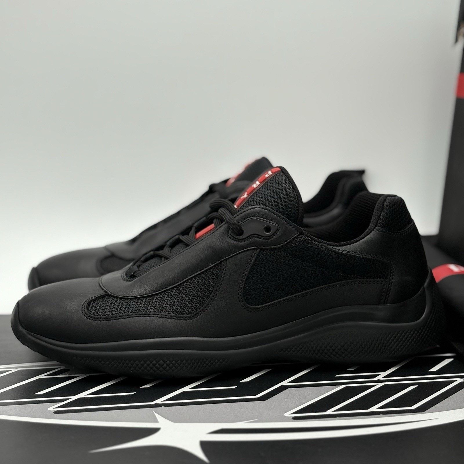 Prada Prada Americas Cup ' Black Leather ' | ONLY WORN 1x Size US 8 / EU 41 - 1 Thumbnail