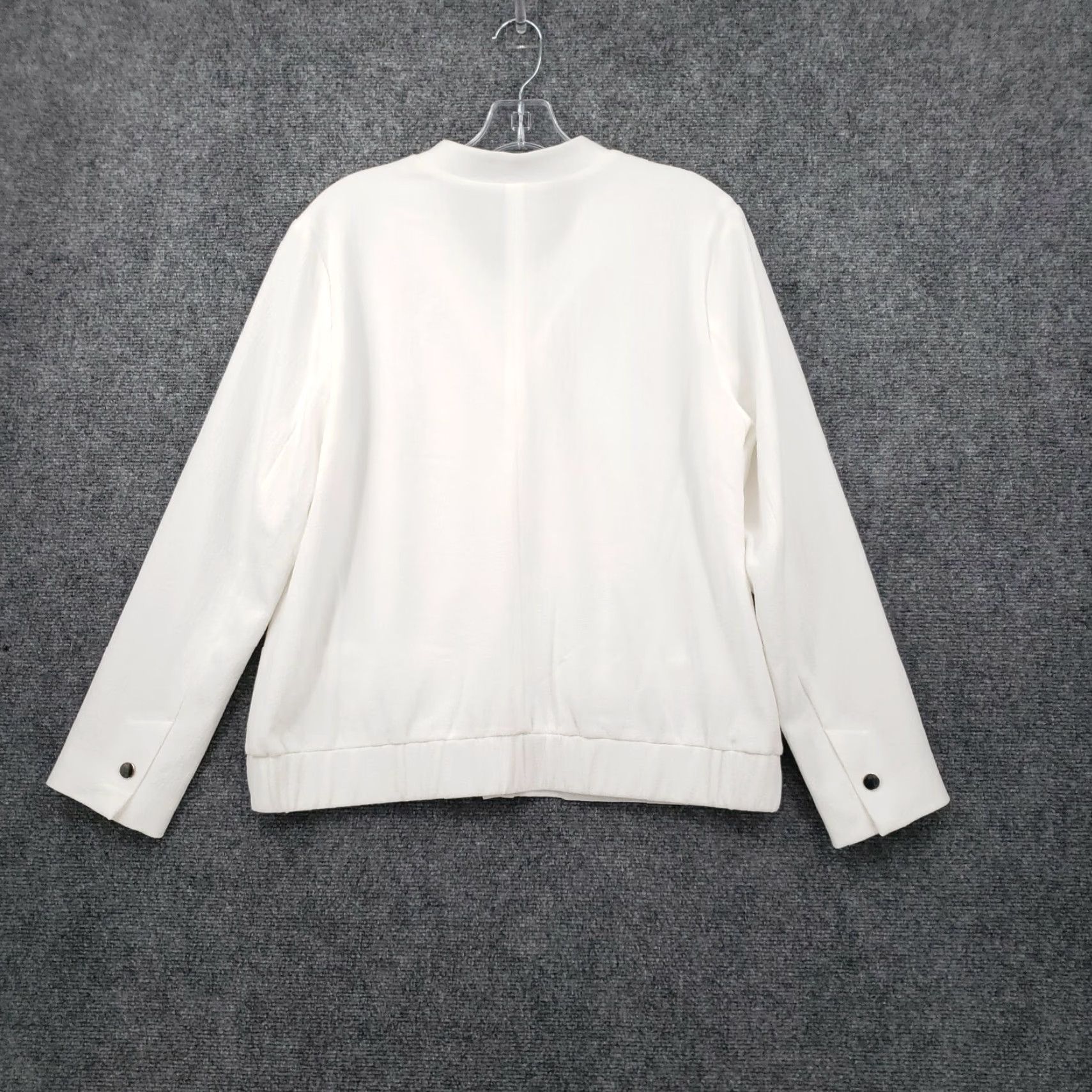 Vintage Peck & Peck Jacket Womens M Medium White Buttoned Pocket Long Sleeves Fleece Size M / US 6-8 / IT 42-44 - 2 Thumbnail