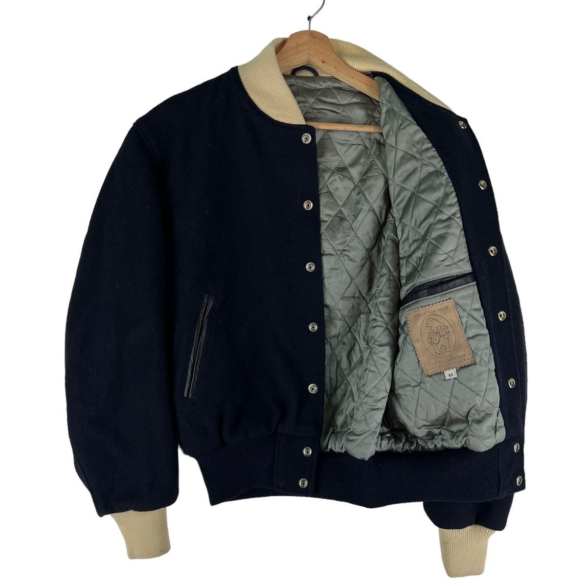 Golden Bear 🔥VINTAGE WOOL BOMBER JACKET GOLDEN BEAR MADE IN USA Size US M / EU 48-50 / 2 - 8 Thumbnail