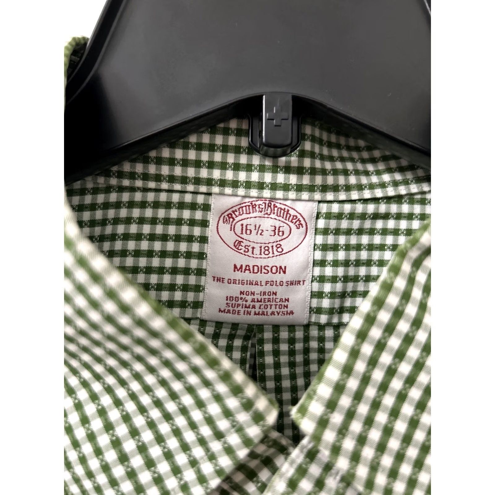 Brooks Brothers Brooks Brothers Original Polo Shirt Mens 16.5 Green Plaid Supima L/S Madison Button Down Collared Non-Iron Pockets Long Sleeve Vintage: No Size US XL / EU 56 / 4 - 5 Thumbnail