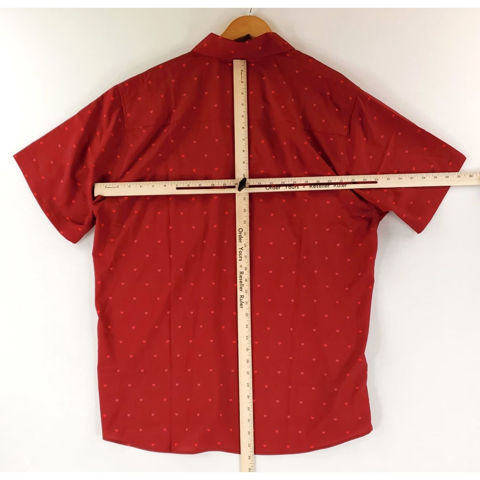 Vintage Dixxon Shirt Button Down Lover Boy Hearts Red Hearts Mens XXL Red Short Sleeve (2XL) Size US XXL / EU 58 / 5 - 7 Thumbnail