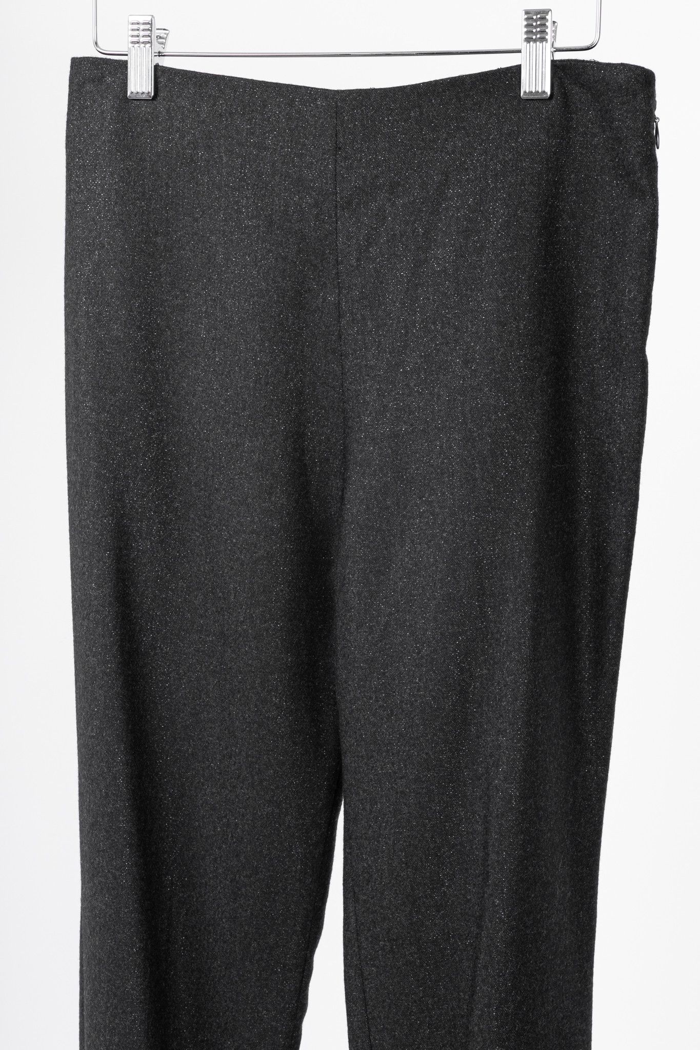 Brunello Cucinelli Brunello Cucinelli Black Metallic Wool-Blend Trousers Size 28" / US 6 / IT 42 - 3 Thumbnail