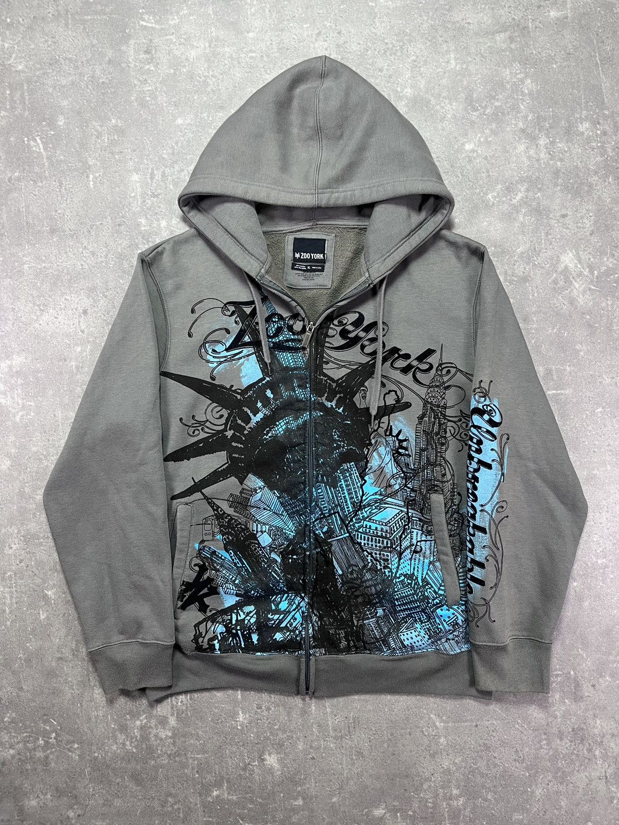 Zoo York 00s Rare Zoo York Liberty Statue Printed Baggy Zip Hoodie XL Size US L / EU 52-54 / 3 - 1 Thumbnail