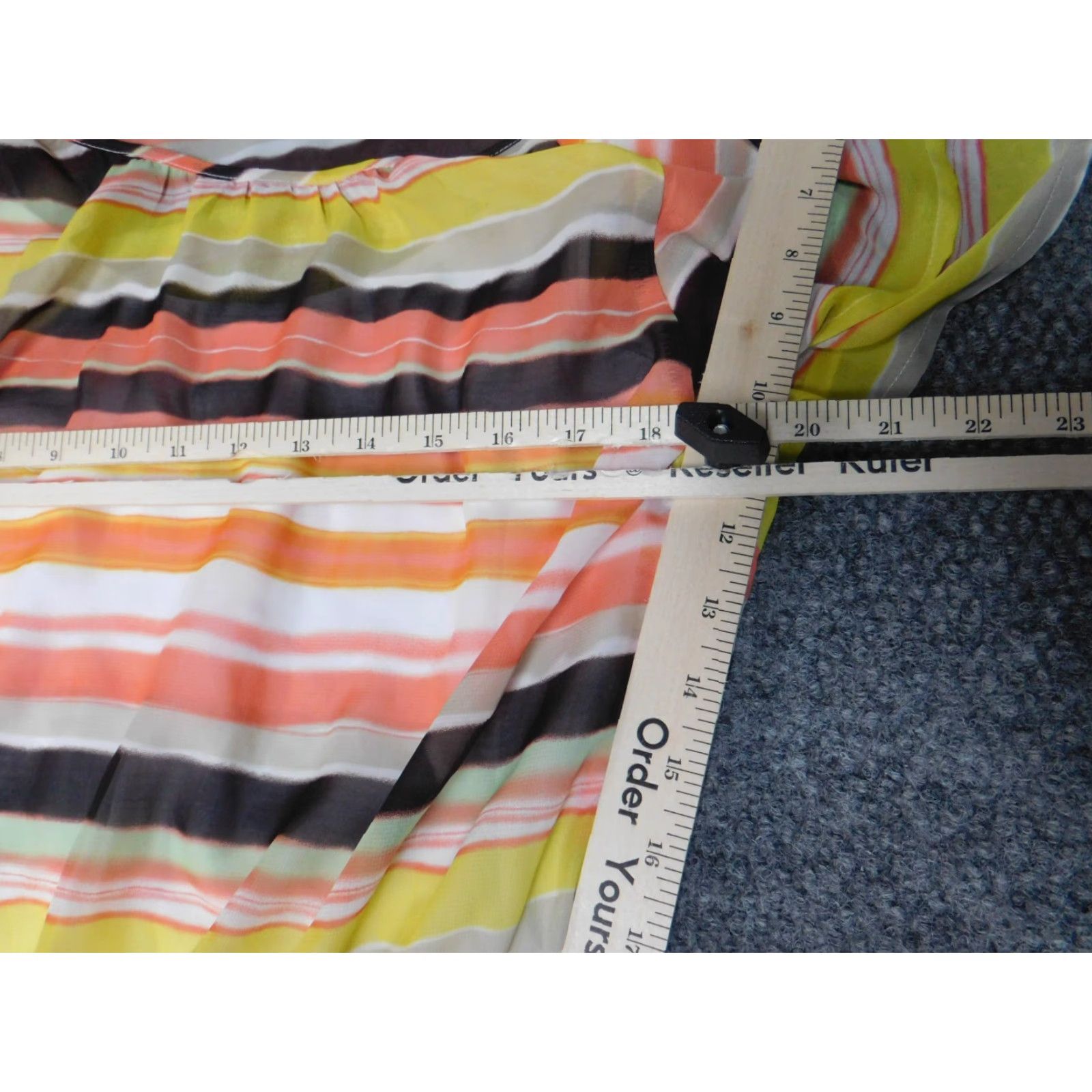 Vintage AGB Blouse Shirt Women Large Orange Stretch Pullover Casual Polyester Rayon Sleeveless Collared Ruffle Size L / US 10 / IT 46 - 6 Thumbnail