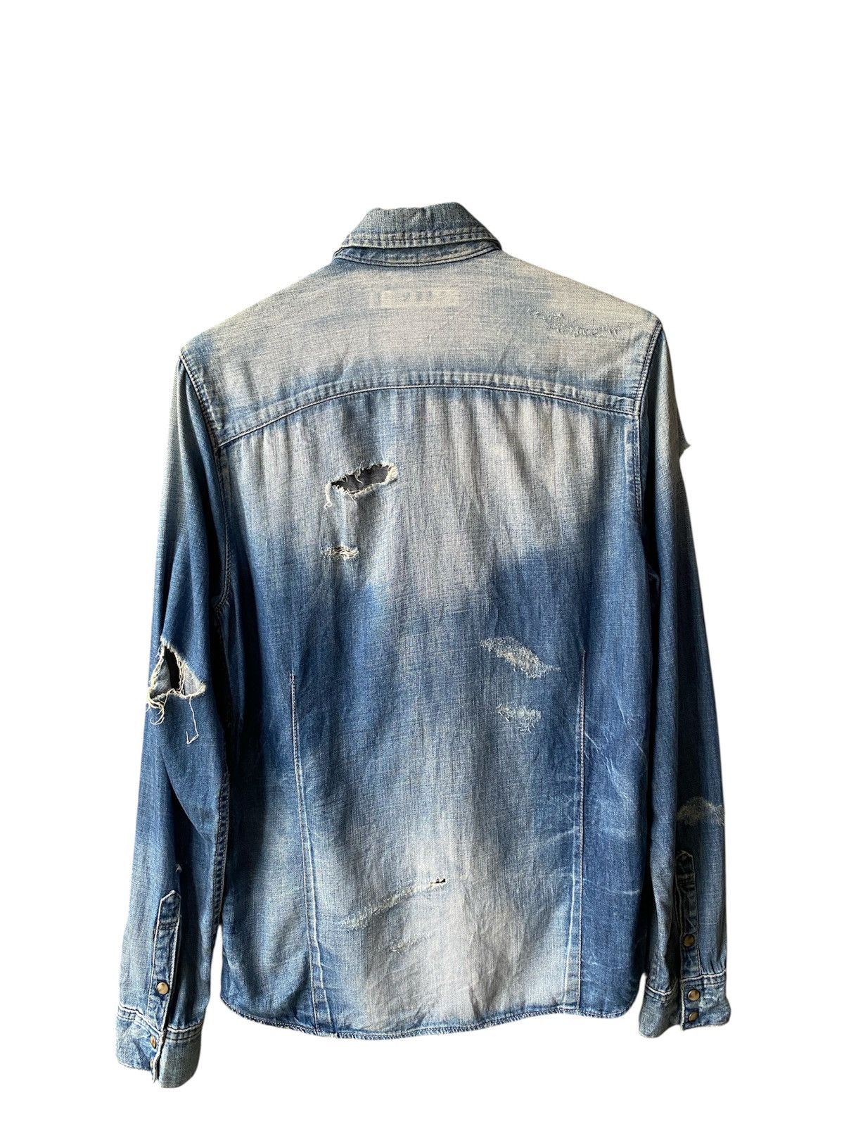 If Six Was Nine Fuga Japan Distressed Button Up Jeans Shirt Size US M / EU 48-50 / 2 - 2 Thumbnail