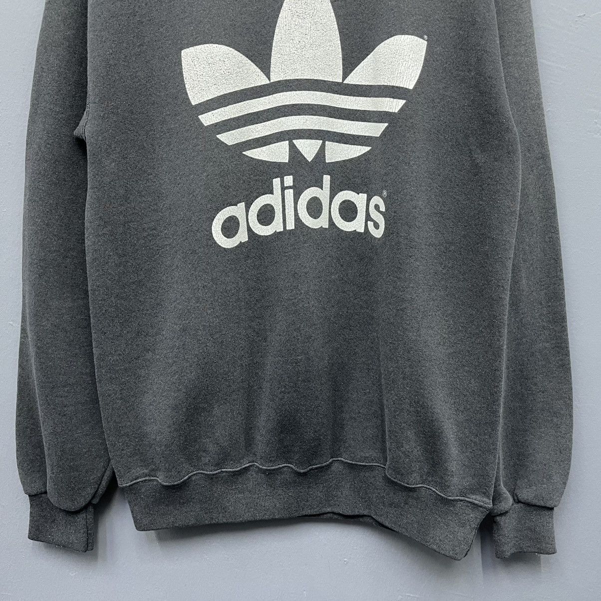 Adidas Vintage 90s Adidas Trefoil Big Logo Sweatshirt Size US L / EU 52-54 / 3 - 4 Thumbnail