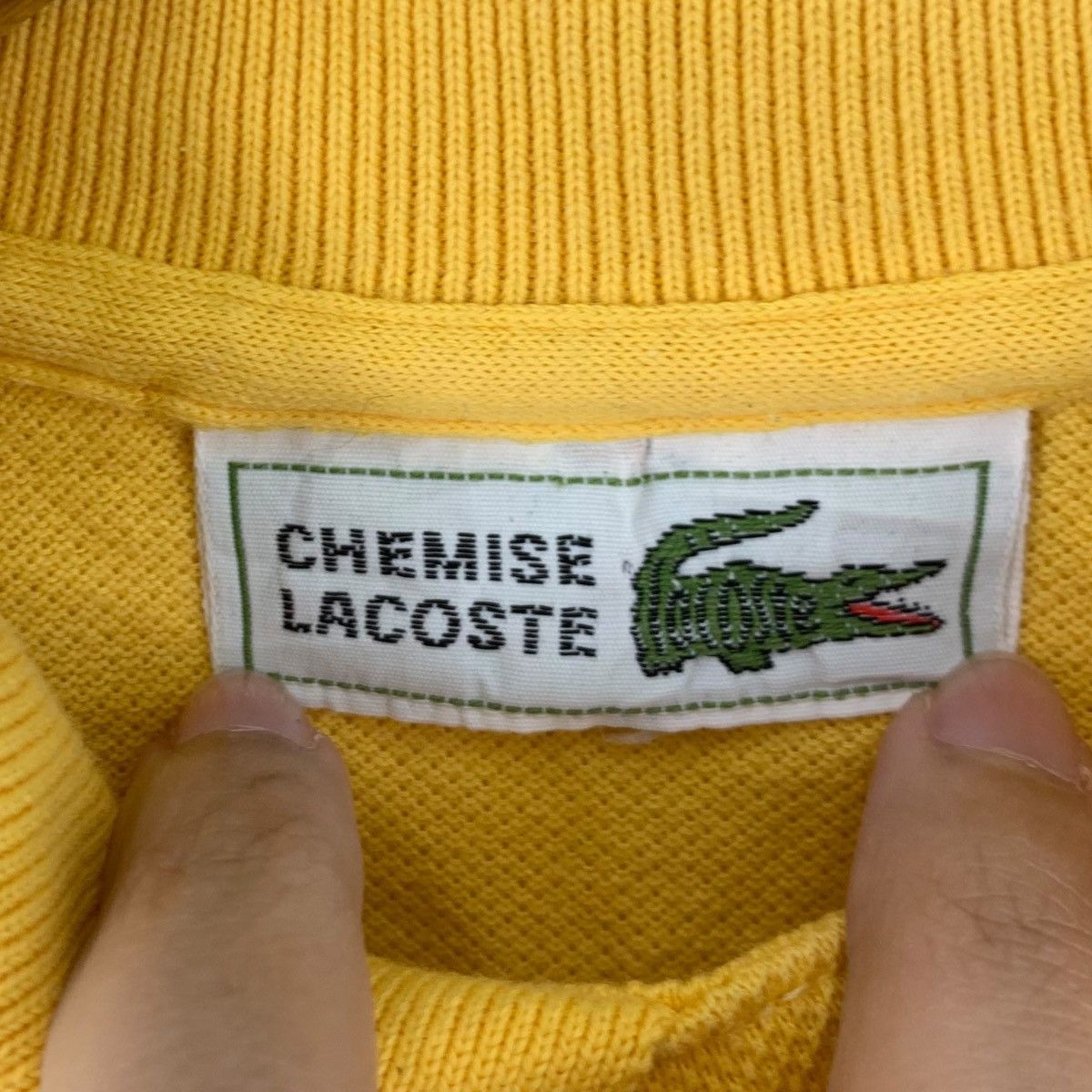 Lacoste Vintage 90’ CHEMISE LACOSTE FRANCE Yellow Polo Tee Shirt Top Size S / US 4 / IT 40 - 5 Thumbnail