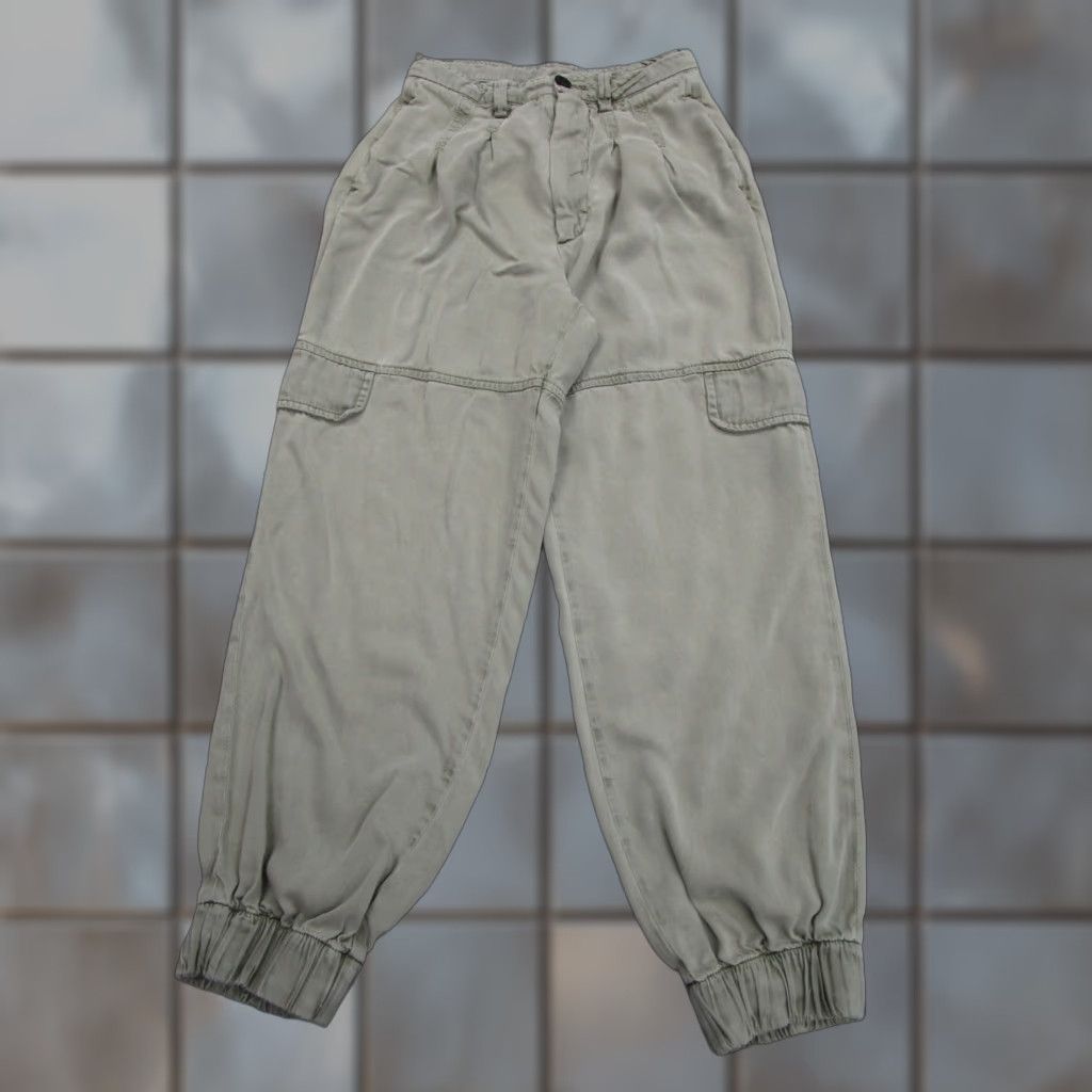 Allsaints ALLSAINTS Joggers Womens 2 Army Green Cargo Lira Trousers Military Pants Boho Tightening? Size 26" / US 2 / IT 38 - 1 Thumbnail