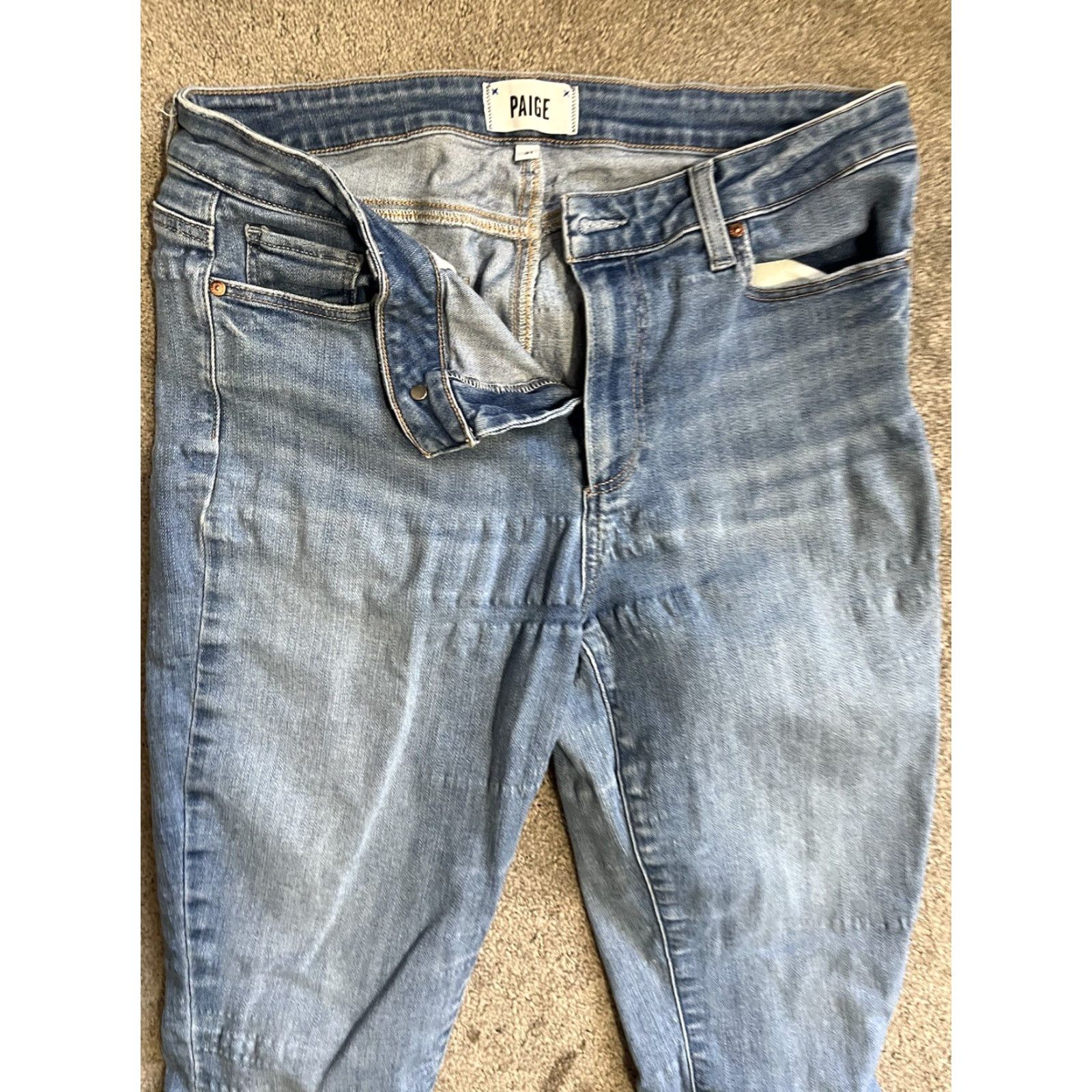 Paige PAIGE Hoxton Crop Jeans Medium Wash 31 Inseam 27 High Rise Skinny Women Shirt? Size 24" / US 00 / IT 34 - 3 Thumbnail
