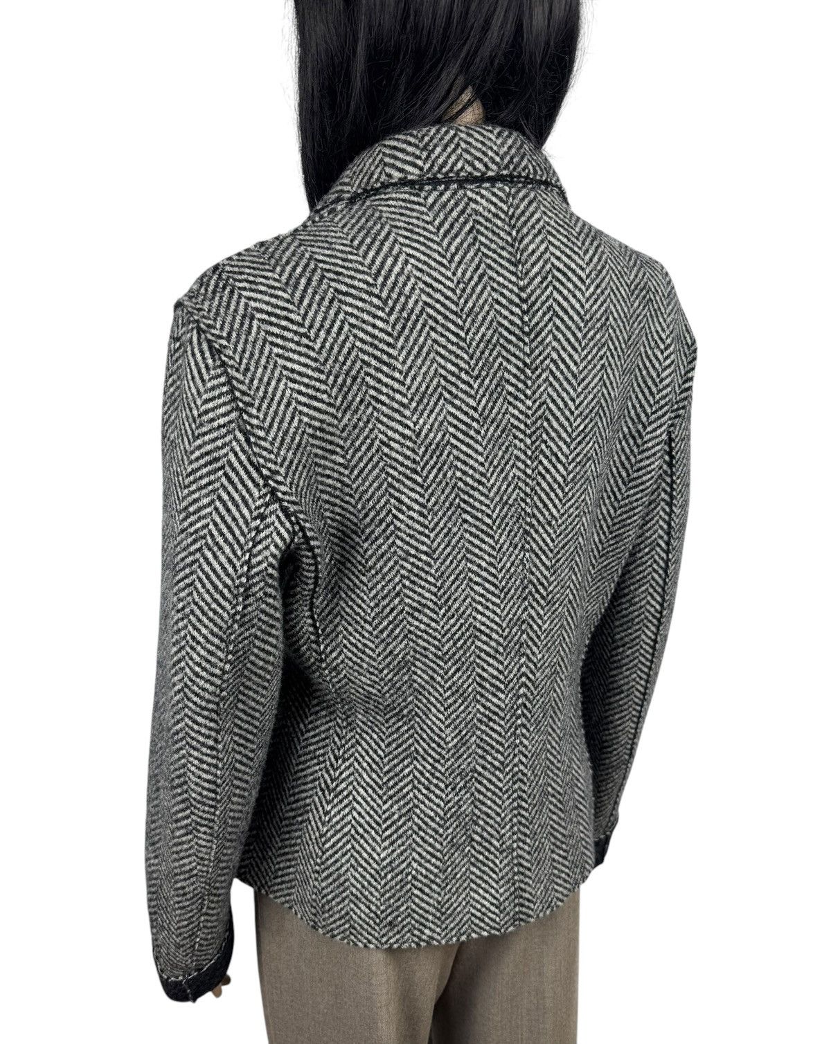 Weekend Max Mara Weekend Max Mara Herringbone Wool Blazer Jacket size US10 Size L / US 10 / IT 46 - 6 Thumbnail
