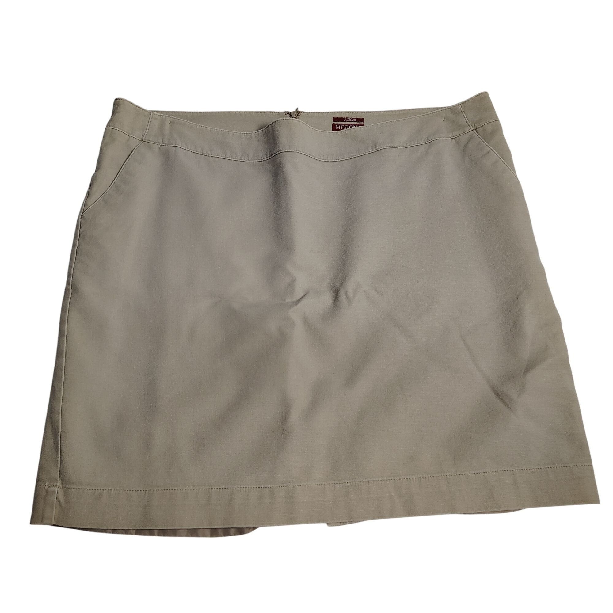 Merona Merona Womens 18 Stretch Khaki Cotton Polyester Lined Skirt Size 40" / US 18 - 1 Thumbnail