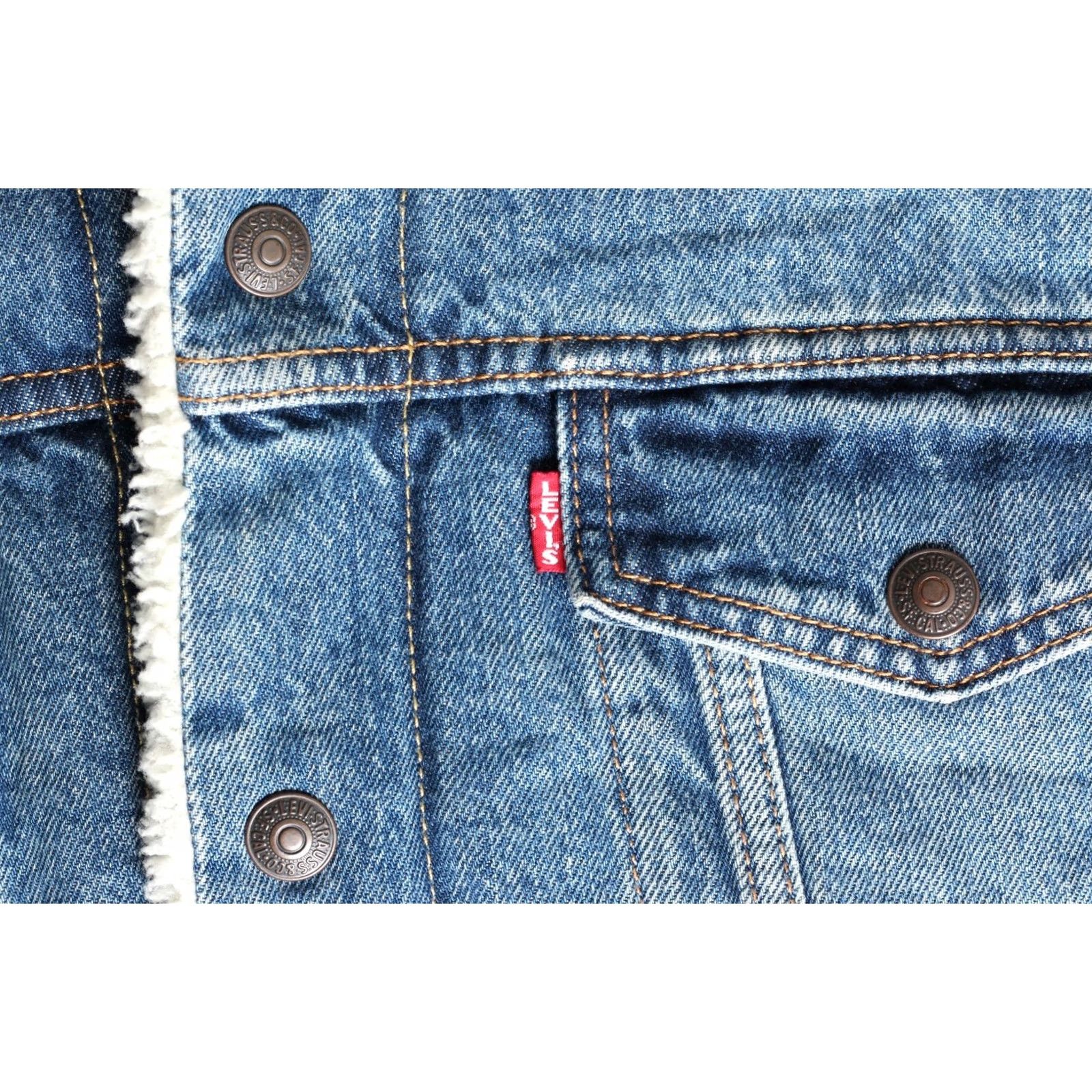 Levi's Levi’S Premium Big E Sherpa Lined Trucker Denim Jacket Men Size S MJ6087 Size US S / EU 44-46 / 1 - 6 Thumbnail