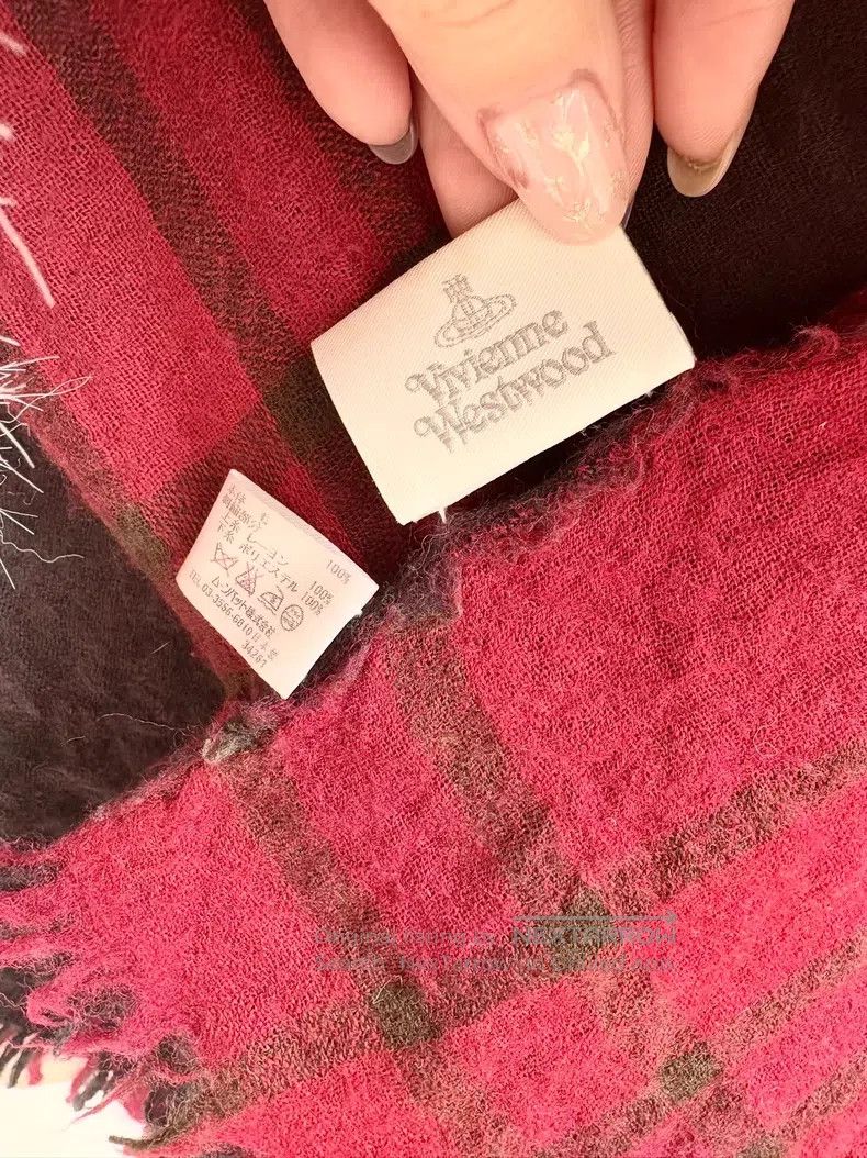 Vivienne Westwood Vivienne Westwood Reddish-brown plaid Saturn logo large sc Size ONE SIZE - 7 Thumbnail