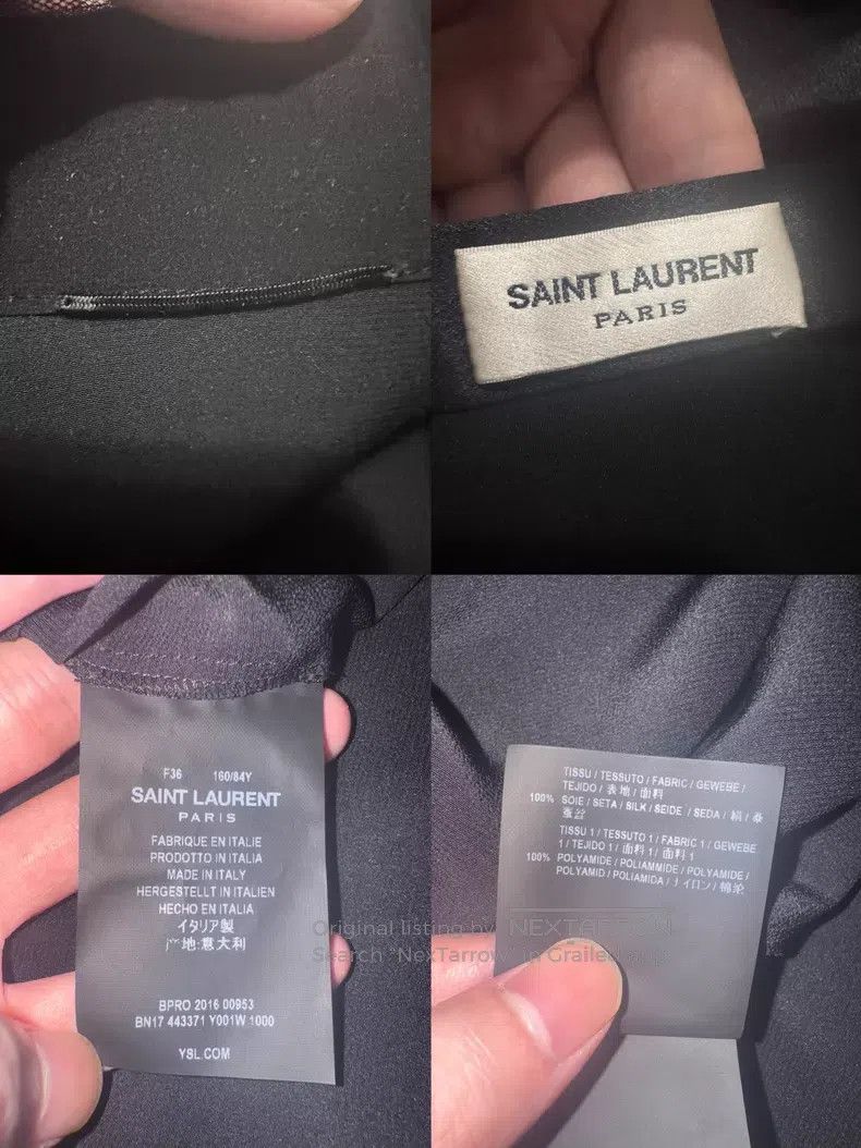 Saint Laurent Paris Saint Laurent Paris Satin Mulberry Silk Bow Tie Collar Shi Size XS / US 0-2 / IT 36-38 - 7 Thumbnail