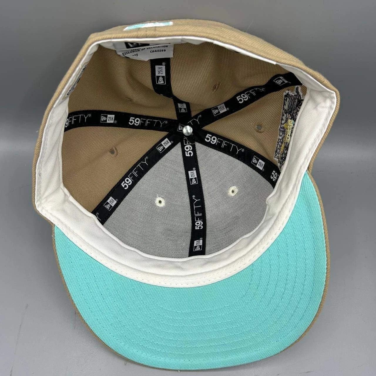 New Era Pittsburgh Pirates Hat Men 7 3/8 Beige White MLB Fitted Cap Size ONE SIZE - 2 Thumbnail