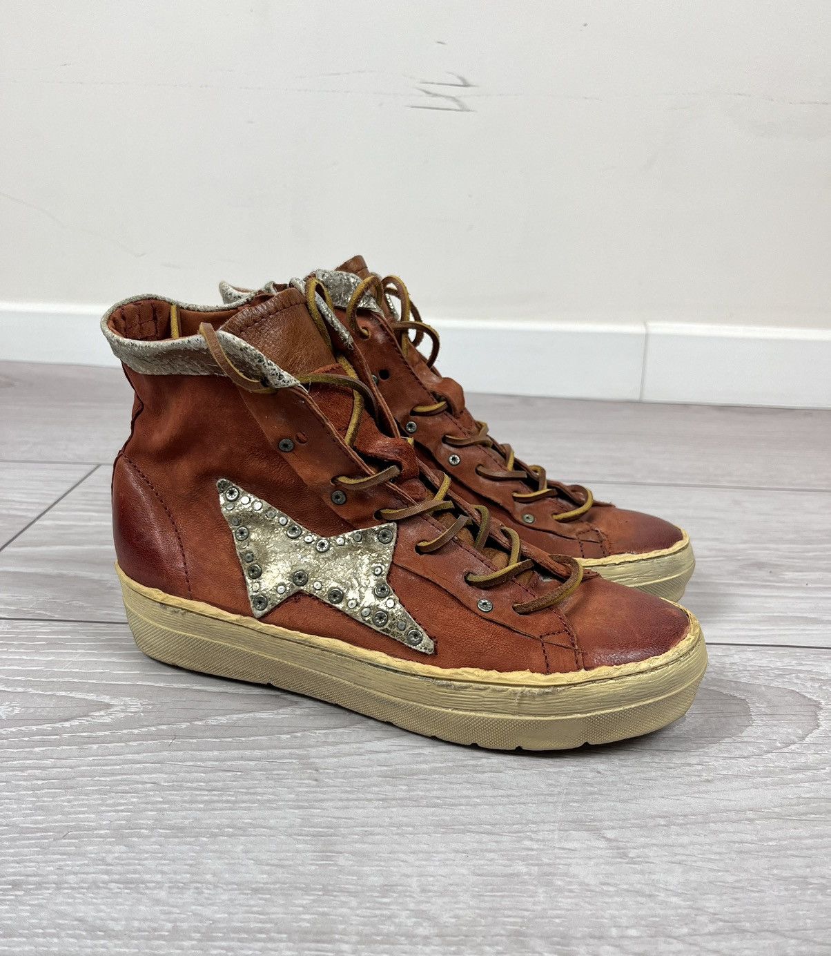 A.S.98 Airsteps A.S. 98 Avante Garde Leather Hi Top Sneakers Boots Size US 7 / IT 37 - 4 Thumbnail