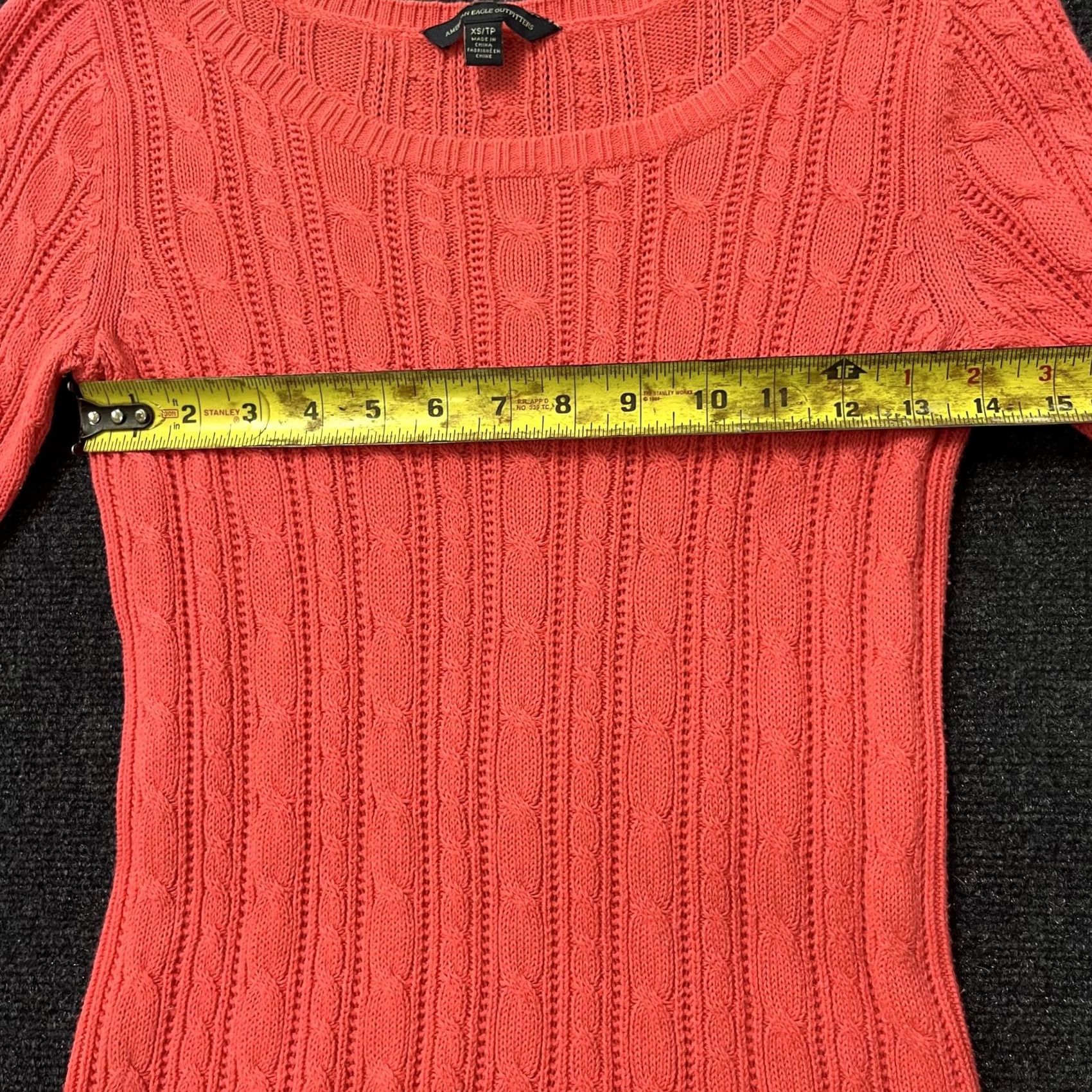 American Eagle Outfitters VINTAGE American Eagle Outfitters Sweater Womens XS Pink Cable Knit Scoop Neck Pullover Size XS / US 0-2 / IT 36-38 - 5 Thumbnail