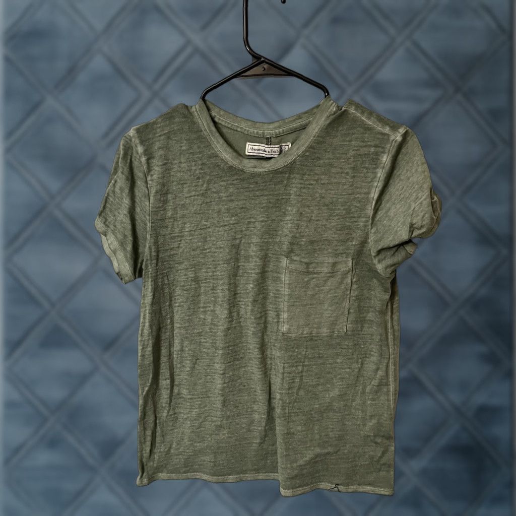 Abercrombie & Fitch Abercrombie & Fitch Women's Crew Neck T-Shirt Short Sleeve Pocket XS Green Classic Size XS / US 0-2 / IT 36-38 - 1 Thumbnail