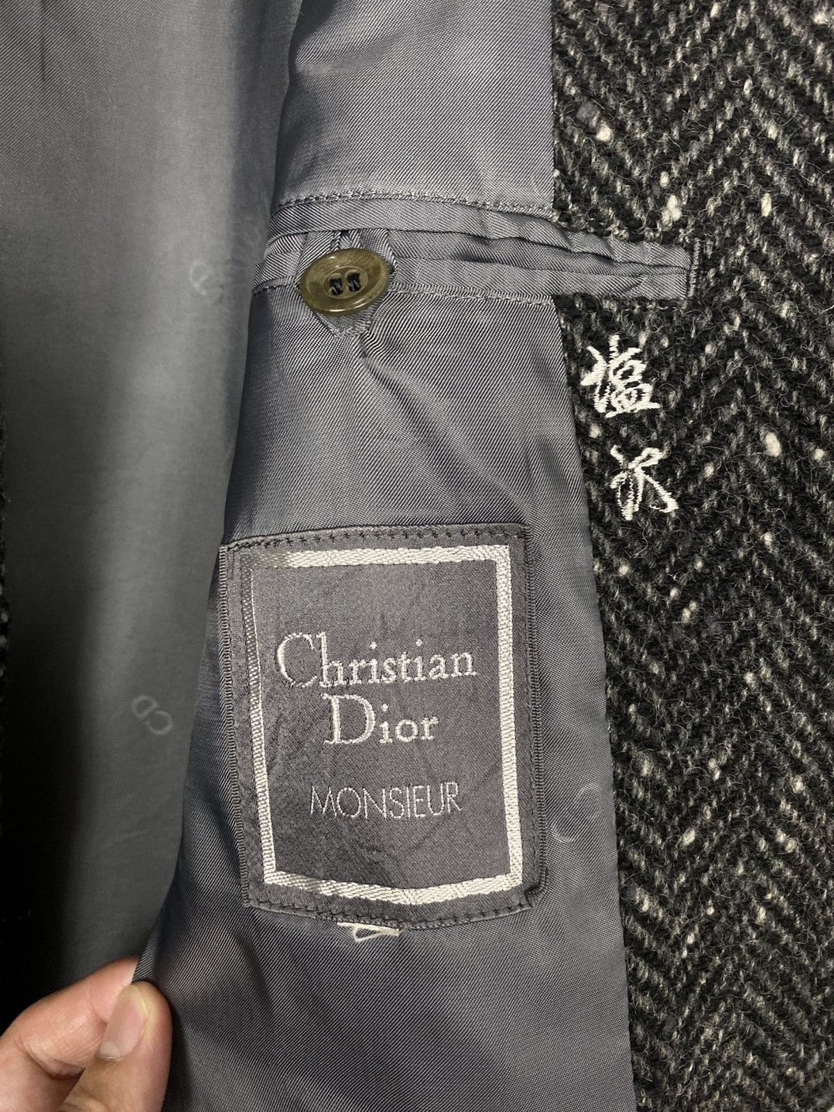 Christian Dior Monsieur Rare‼️ Vintage Christian Dior Monsieur Herringbone Wool Coat Size US S / EU 44-46 / 1 - 7 Thumbnail