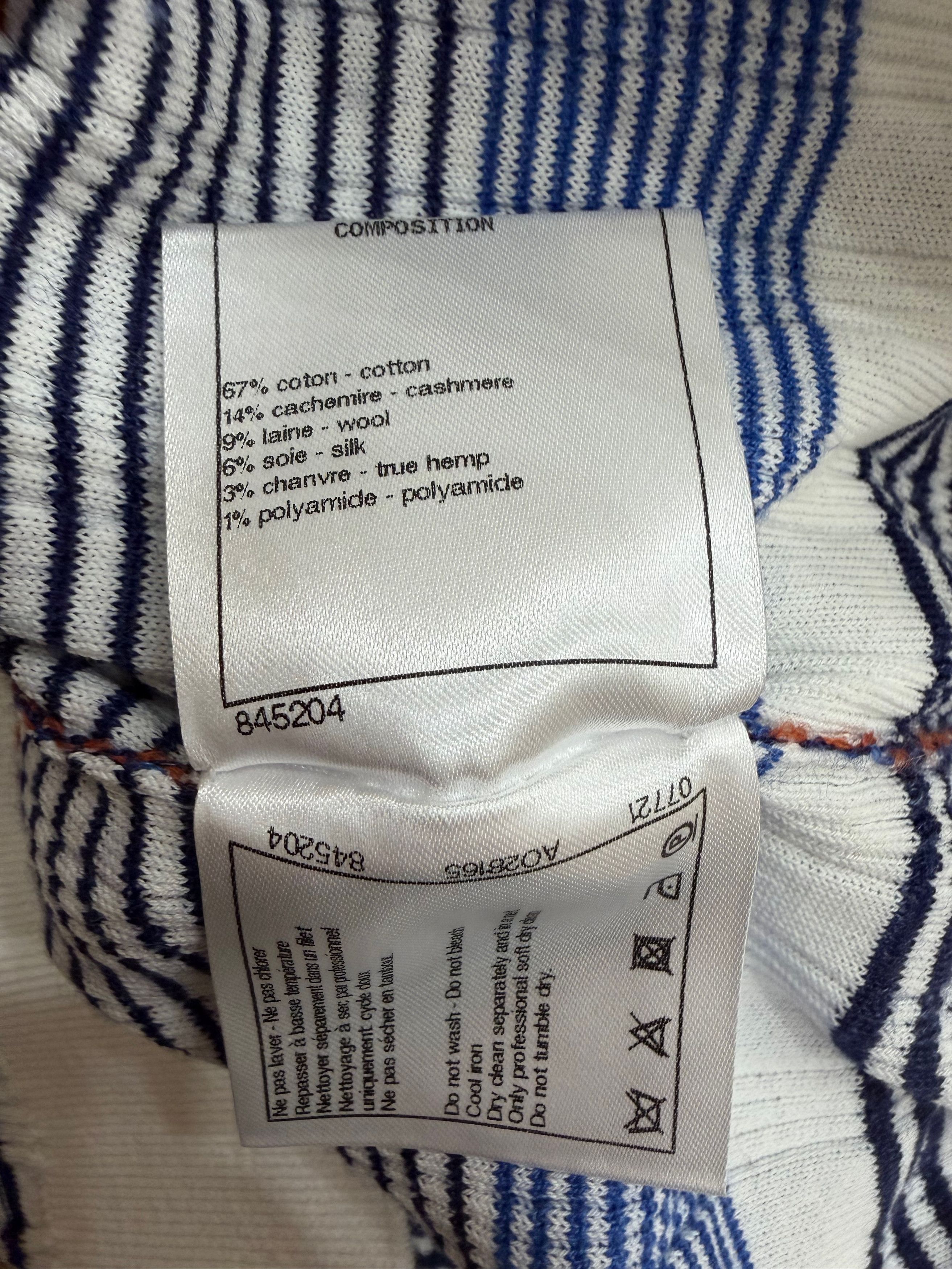 Chanel 21C White Orange Striped CC Logo Top Short Pullover Shirt 38 Size XS / US 0-2 / IT 36-38 - 19 Thumbnail