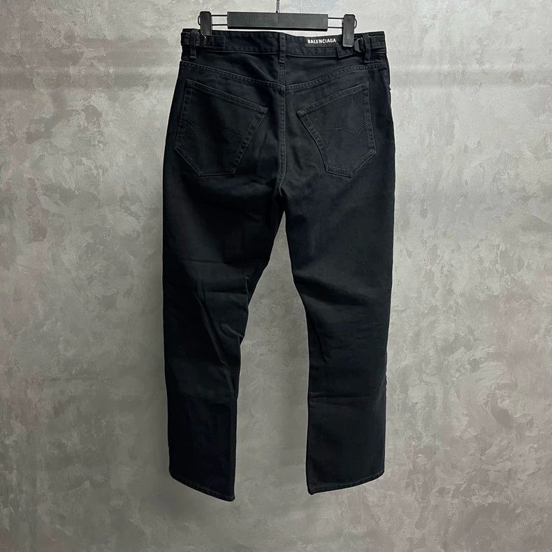 Balenciaga size s Black Solid Wide Leg Jeans 2505-Nextarro