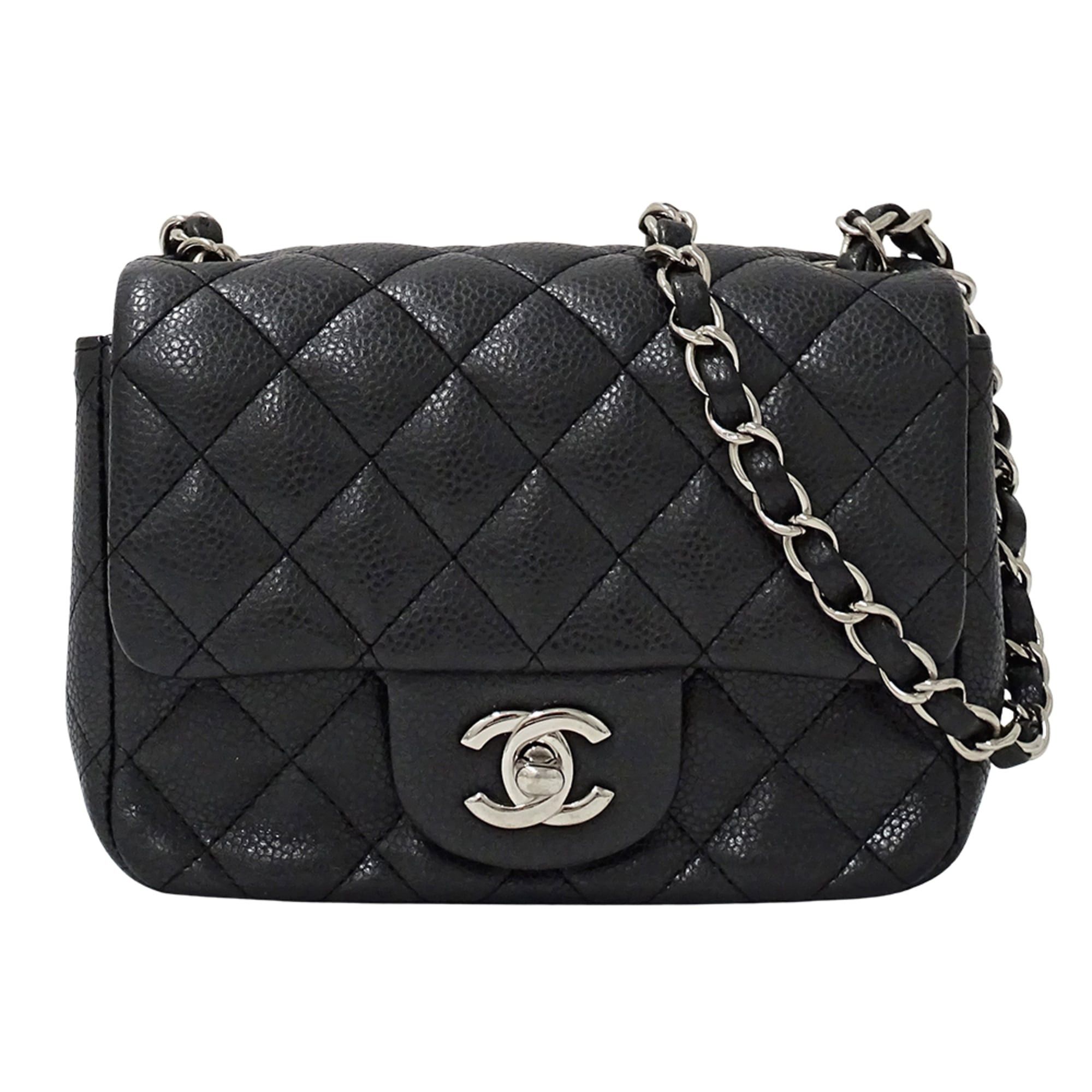 Chanel Chanel Matelassé Mini Handbag for Women, Brand Name Shoulder Bag, Caviar Leather, Black, Silver Hardware, Chain Bag Size ONE SIZE - 1 Thumbnail