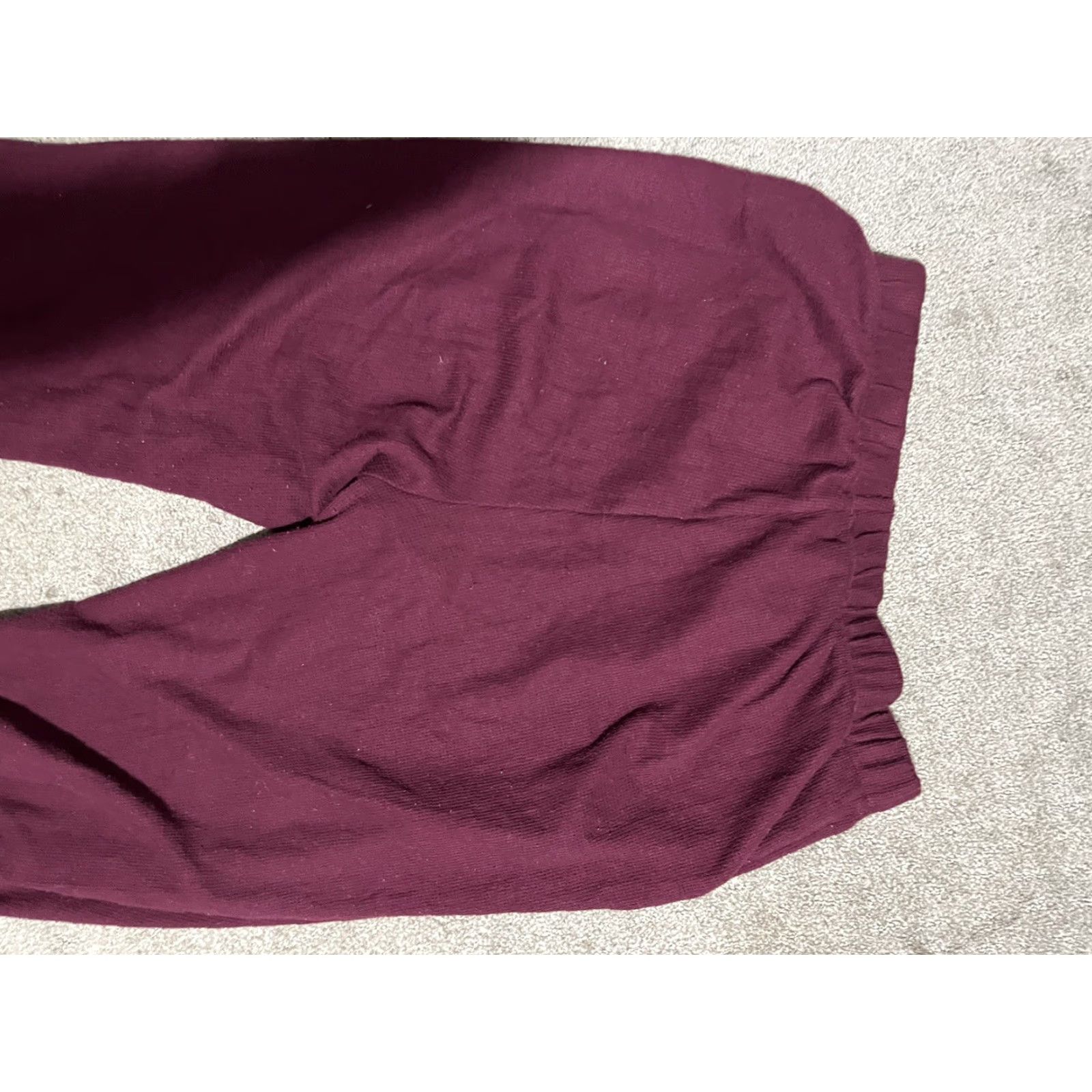 Victoria's Secret Victoria's Secret Sweatpants Pants M Relaxed Waffle Knit Jogger Lounge Maroon Cotton Polyester Knit Pockets Elastic Waist Tapered Regular Women Size 32" / US 10 / IT 46 - 4 Thumbnail