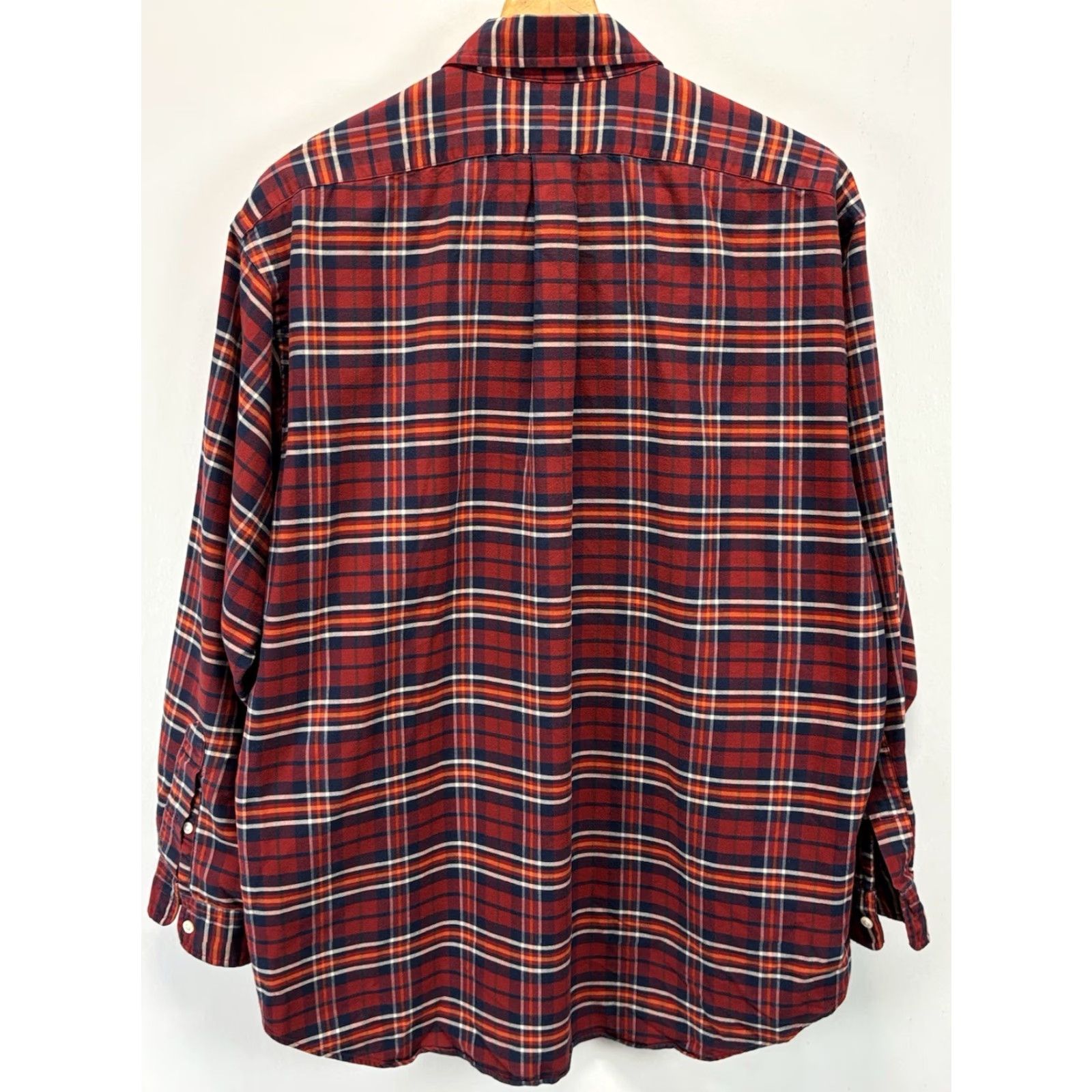 Polo Ralph Lauren VINTAGE Ralph Lauren Button-Down Shirt Mens Large Oxford Cloth Plaid Logo 80s 90s Preppy Classic Red Cotton Shirt Mens Large Size US L / EU 52-54 / 3 - 3 Thumbnail
