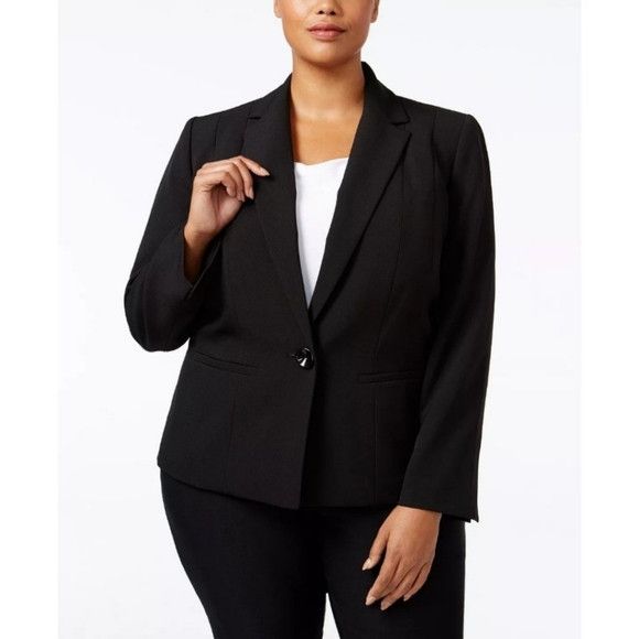 Kasper Single Button Double Slit Pocket Long Slv Blazer Sz 20W Work Size 3XL / US 20-22 - 4 Thumbnail