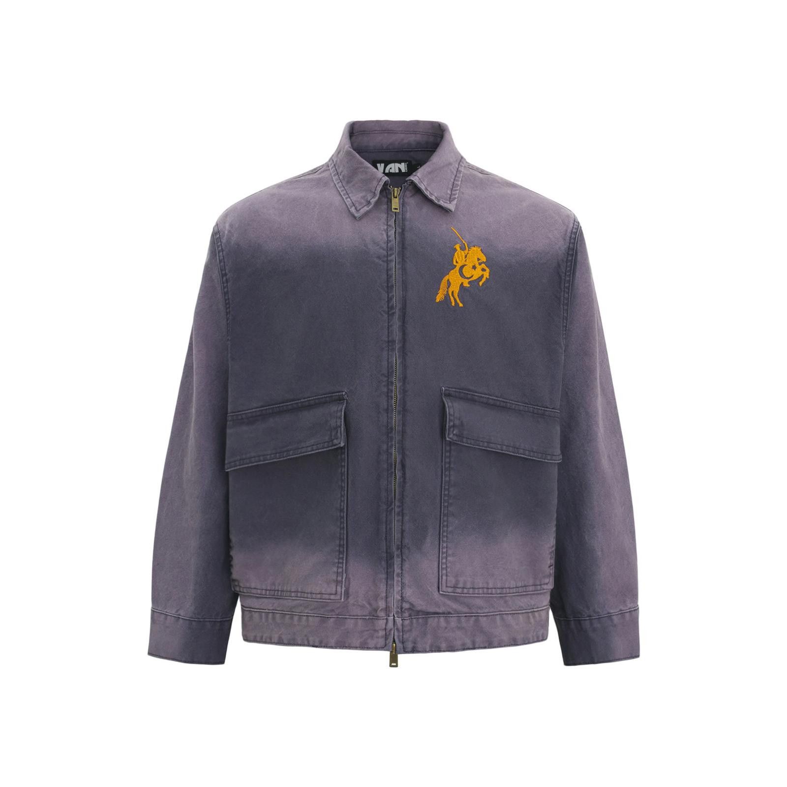 Vintage y2k Purple Washed Cotton Work Zip-Up Jacket