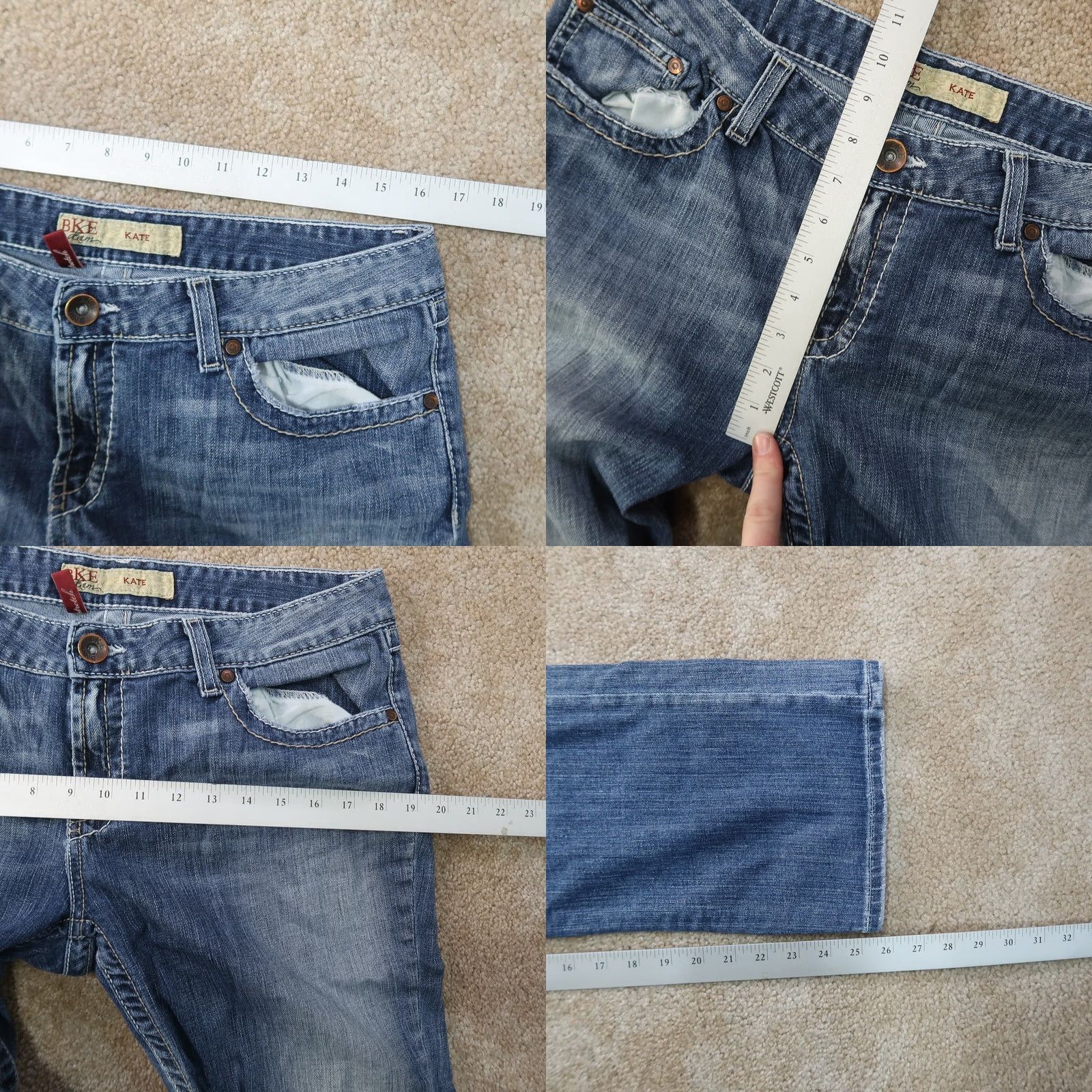 Vintage VINTAGE Buckle BKE kate Capri Jeans Women's 32 Blue Stretch Denim Mid Rise denim Capri Jeans Women 32 Blue Slimming Stretch 5-Pocket Size 24" / US 00 / IT 34 - 8 Thumbnail