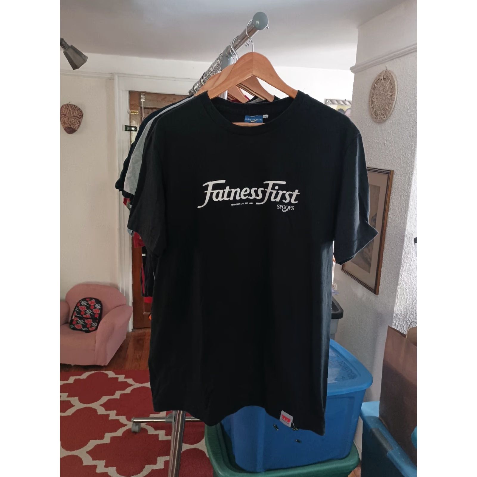 Vintage Vintage Unbranded T-shirt Men XL Black Fatness First Spoofs Funny Shirt Size US XL / EU 56 / 4 - 2 Thumbnail
