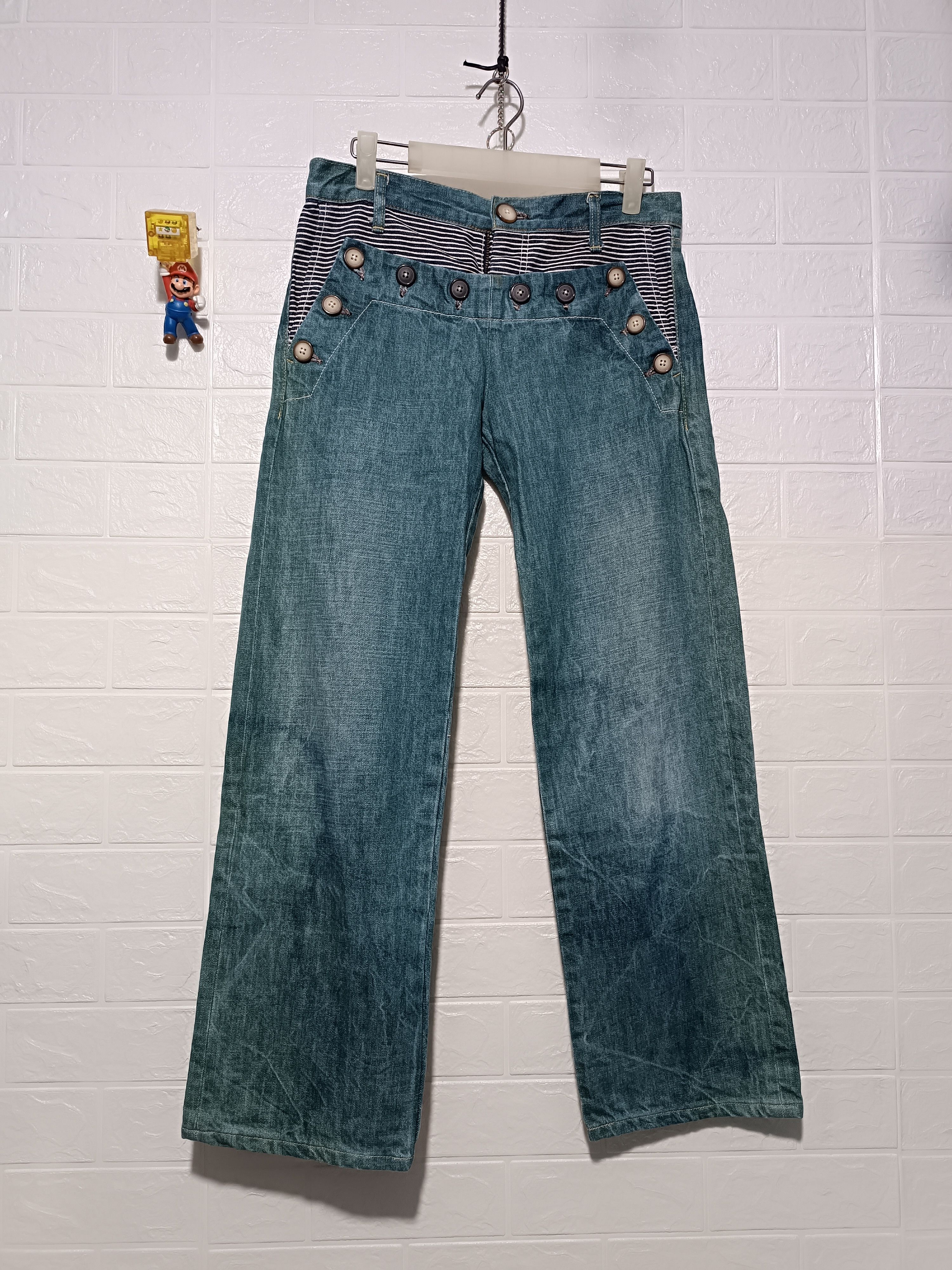Japanese Brand Deep Blue Clown Hickory Pants Denim Size 30" / US 8 / IT 44 - 2 Thumbnail