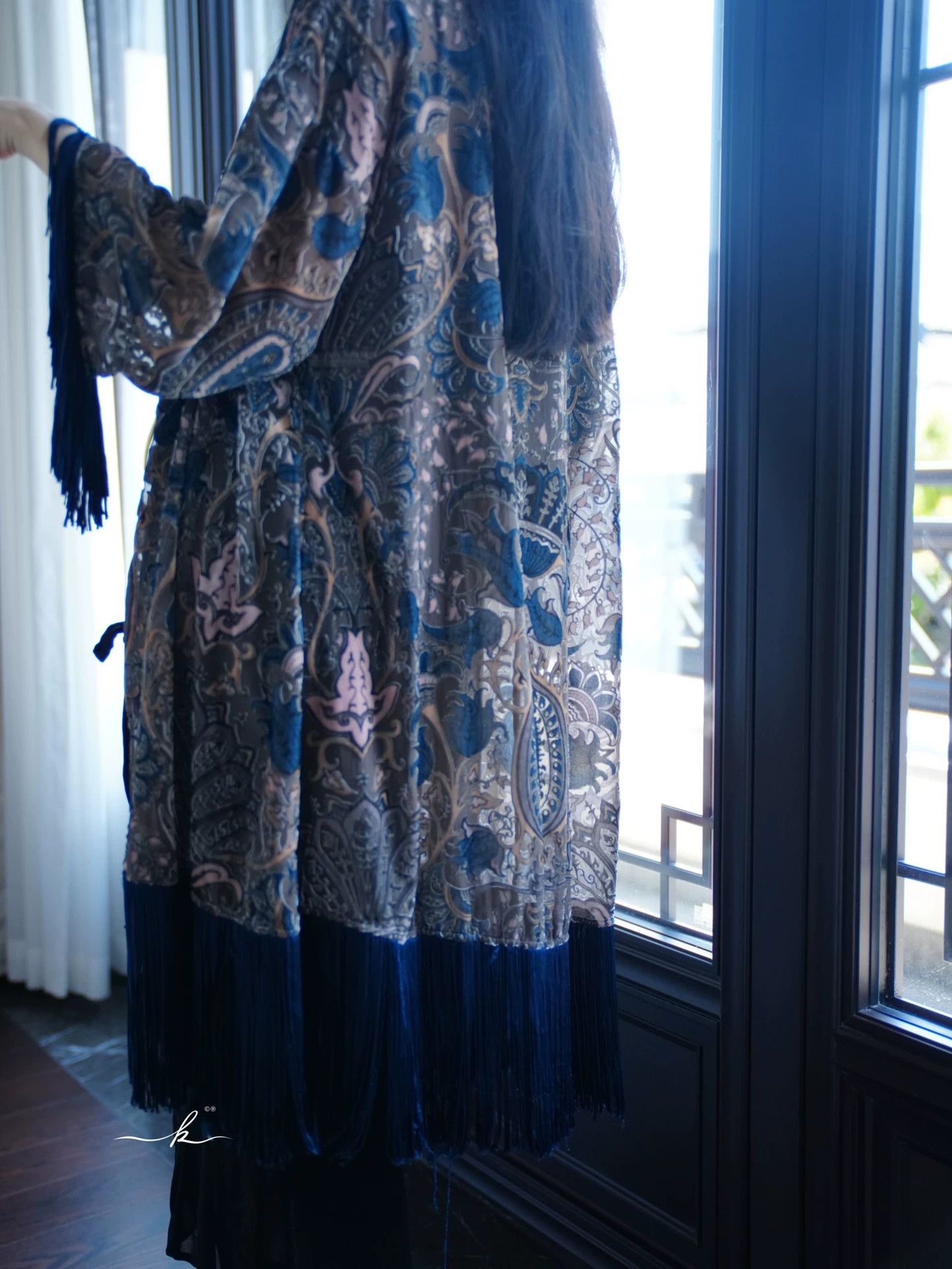 Vintage US Vintage Burnout Velvet Tassel Duster Size ONE SIZE - 4 Thumbnail