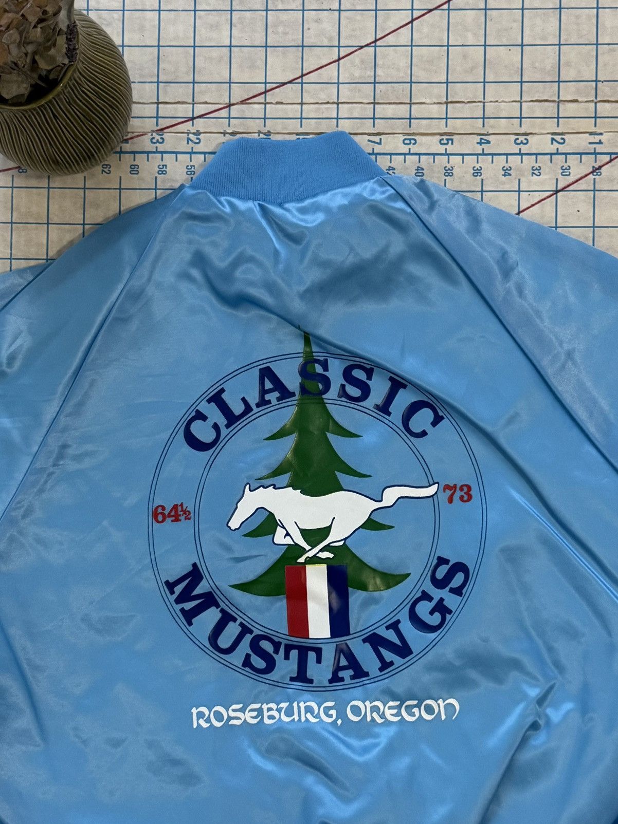 Ford × Mustang × Vintage Vintage Ford Mustang Baby Blue Bomber Jacket Size Small Size US S / EU 44-46 / 1 - 4 Thumbnail