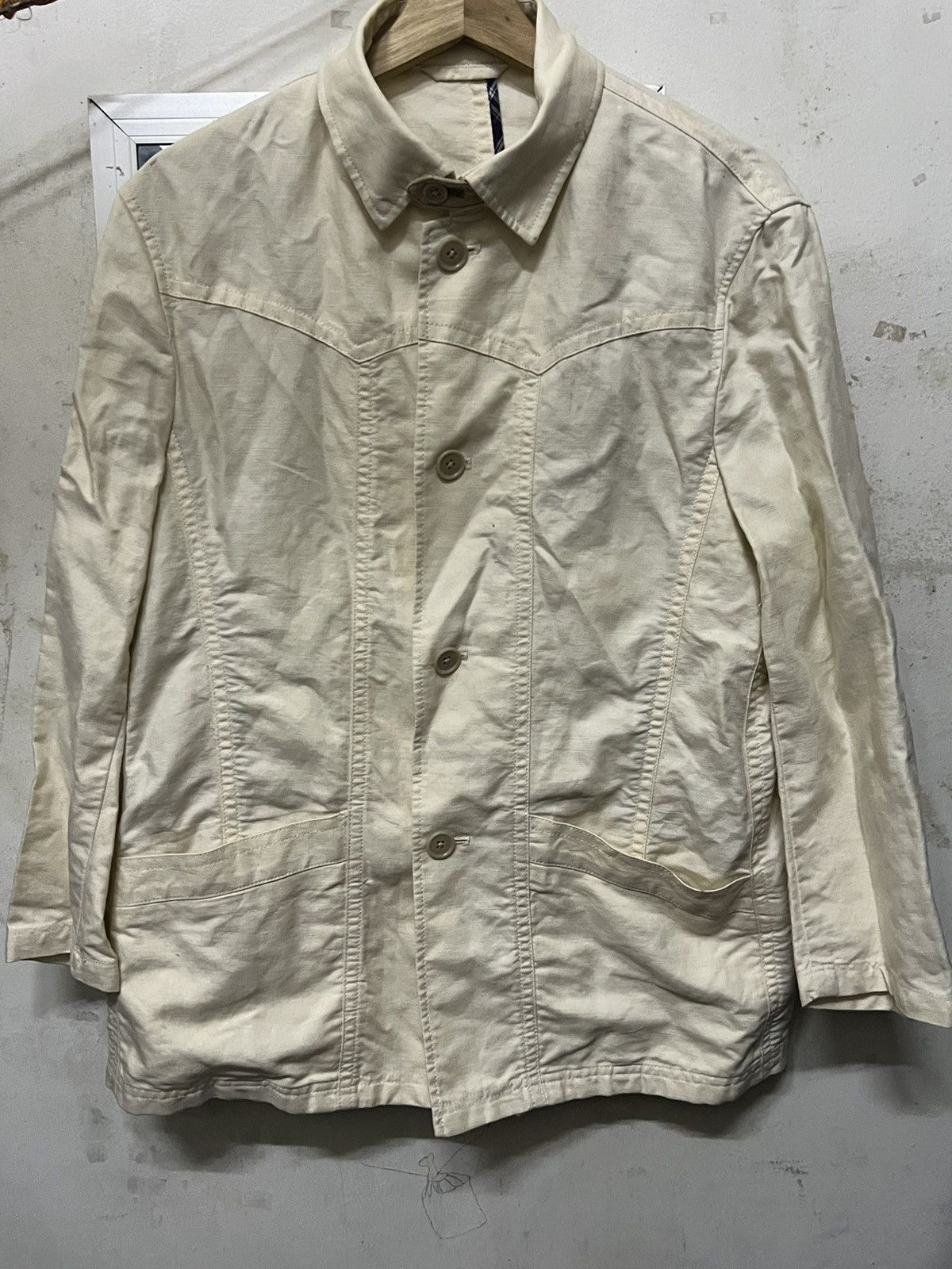image of Avant Garde x Kansai Yamamoto Sissy By Kansai Yamamoto Button Up Jacket Medium Cream in Cream/White