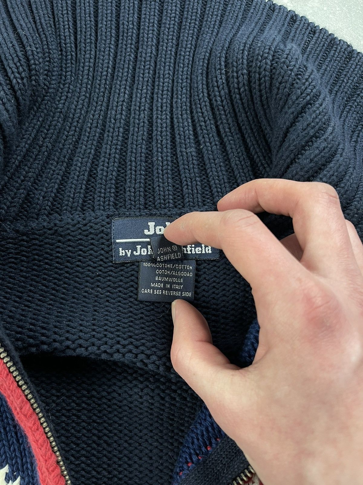 Other John by John Ashfield Union Jack Knit Half-Zip Sweater Size US L / EU 52-54 / 3 - 11 Thumbnail