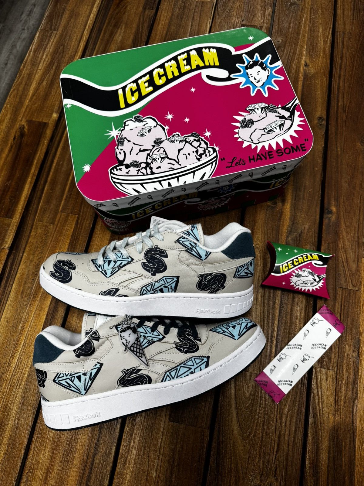 Icecream × Reebok BBC Ice Cream x Reebok BB 4000 Diamonds & Dollars OG All Size US 11.5 / EU 44-45 - 2 Thumbnail