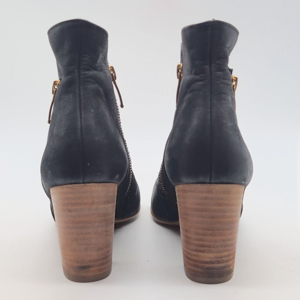 Other Paul Green Bellini Sz 8 Black Leather Peep-Toe Ankle Boots Size US 8 / IT 38 - 5 Thumbnail