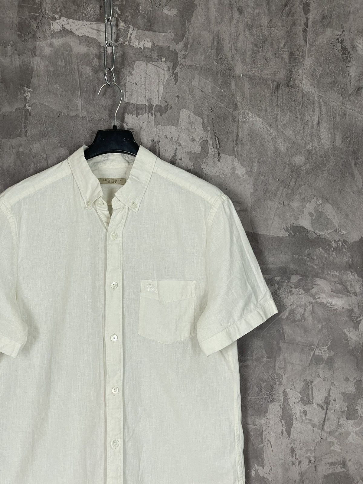 Burberry × Vintage Burberry Brit Avant Garde White Button Up Short sleeve Shirt Size US M / EU 48-50 / 2 - 4 Thumbnail