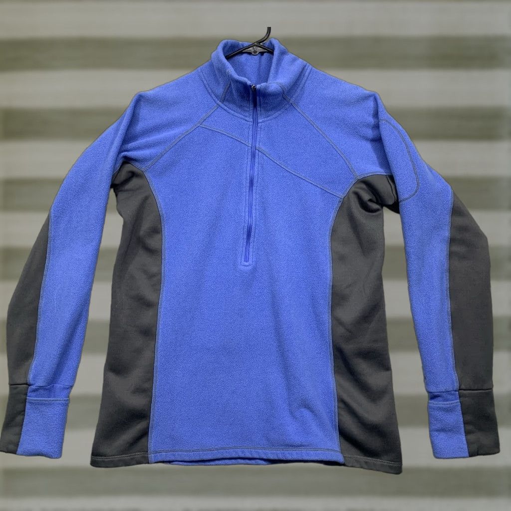 Vintage Columbia Fleece 1/2 Zip Pullover Sweatshirt Lightweight Women’s M Blue & Black Size M / US 6-8 / IT 42-44 - 1 Thumbnail