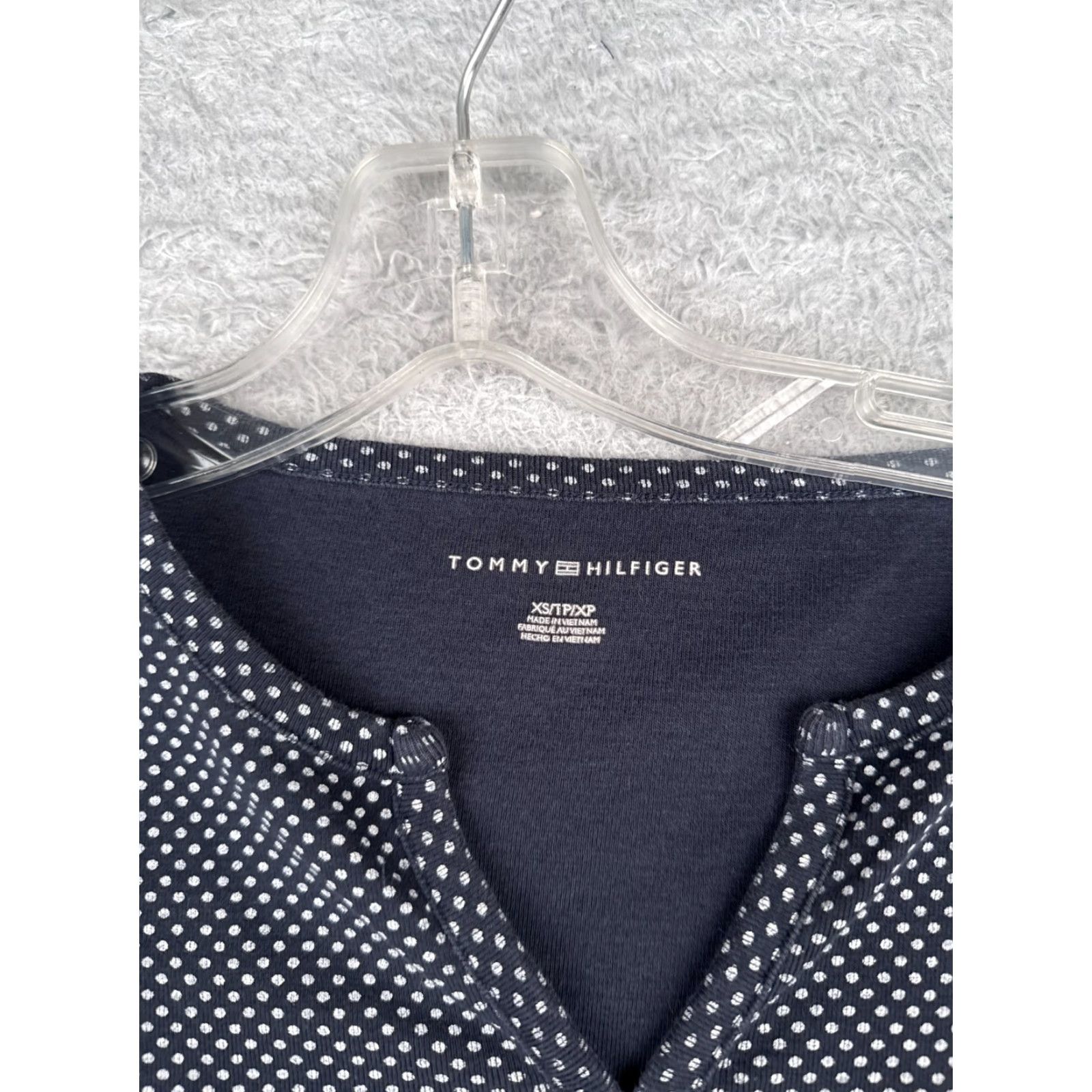 Tommy Hilfiger VINTAGE Tommy Hilfiger Shirt Juniors XS Blue Polka Dot Casual Long Sleeve Pullover 100% Cotton Size XS / US 0-2 / IT 36-38 - 6 Thumbnail