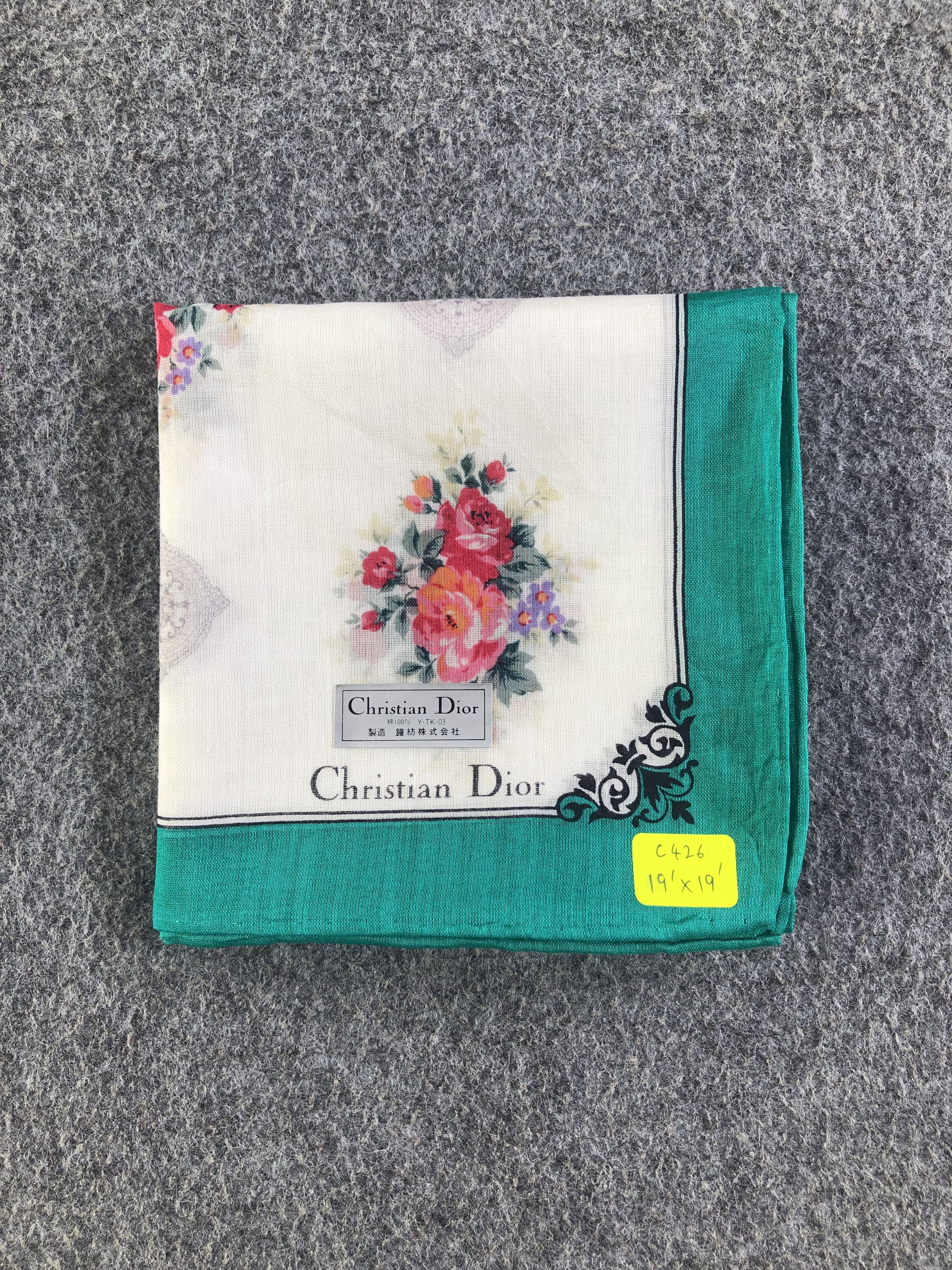 Vintage Christian DIor Handkerchief / Bandana / Neckerchief C426 Size ONE SIZE - 6 Thumbnail